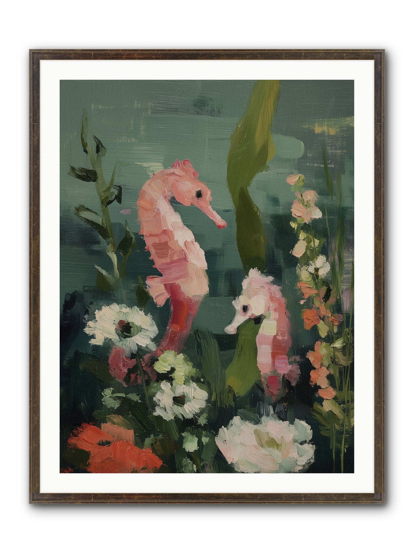 Weightless Contemplation Framed Print - Slimwoods Black/Gold 30x40