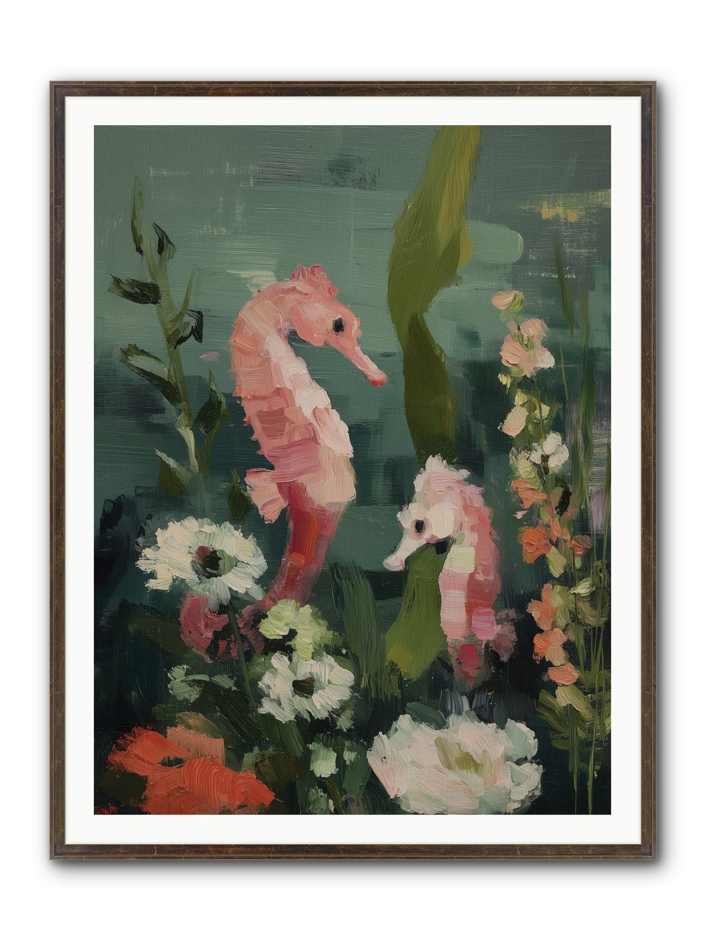 Weightless Contemplation Framed Print - Slimwoods Black/Gold 36x48