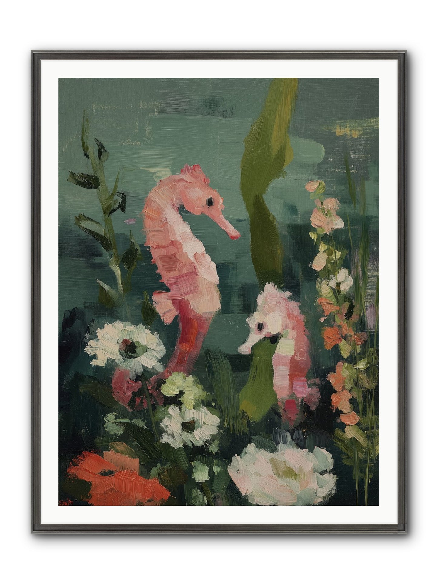Weightless Contemplation Framed Print - Slimwoods Black/Silver 36x48