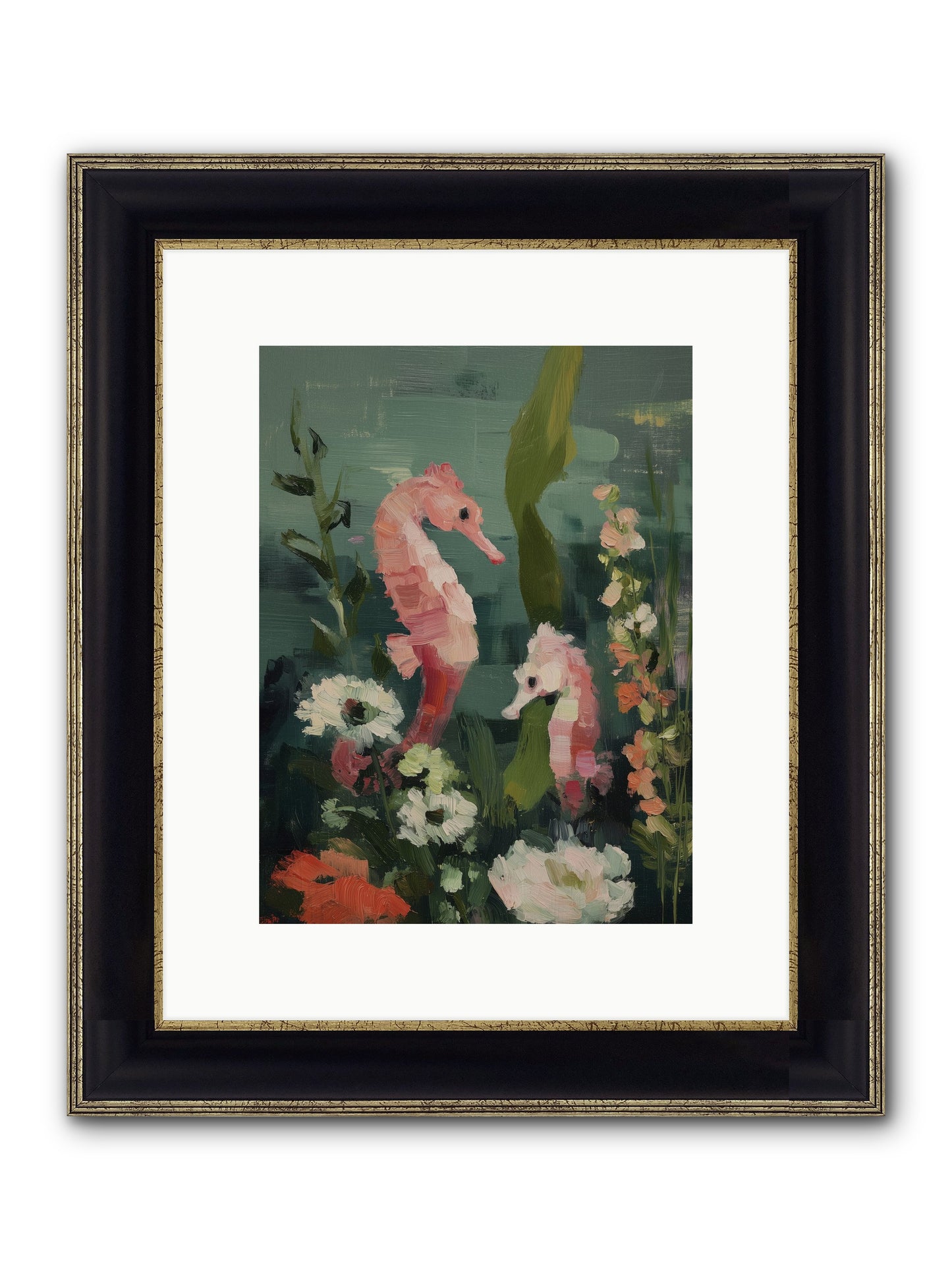 Weightless Contemplation Framed Print - Black & Gold 9x12