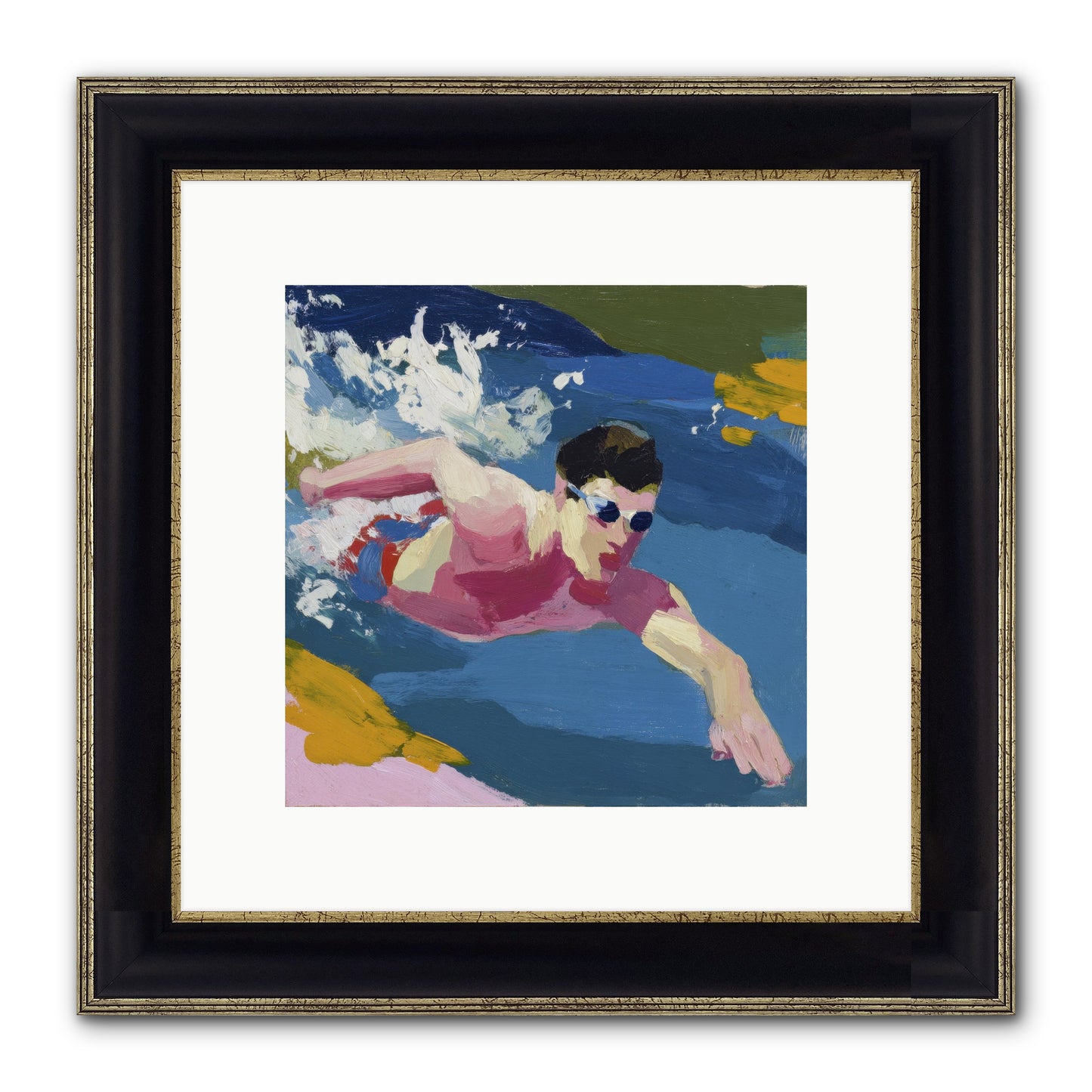Weightless Hour Framed Print - Black & Gold 10x10