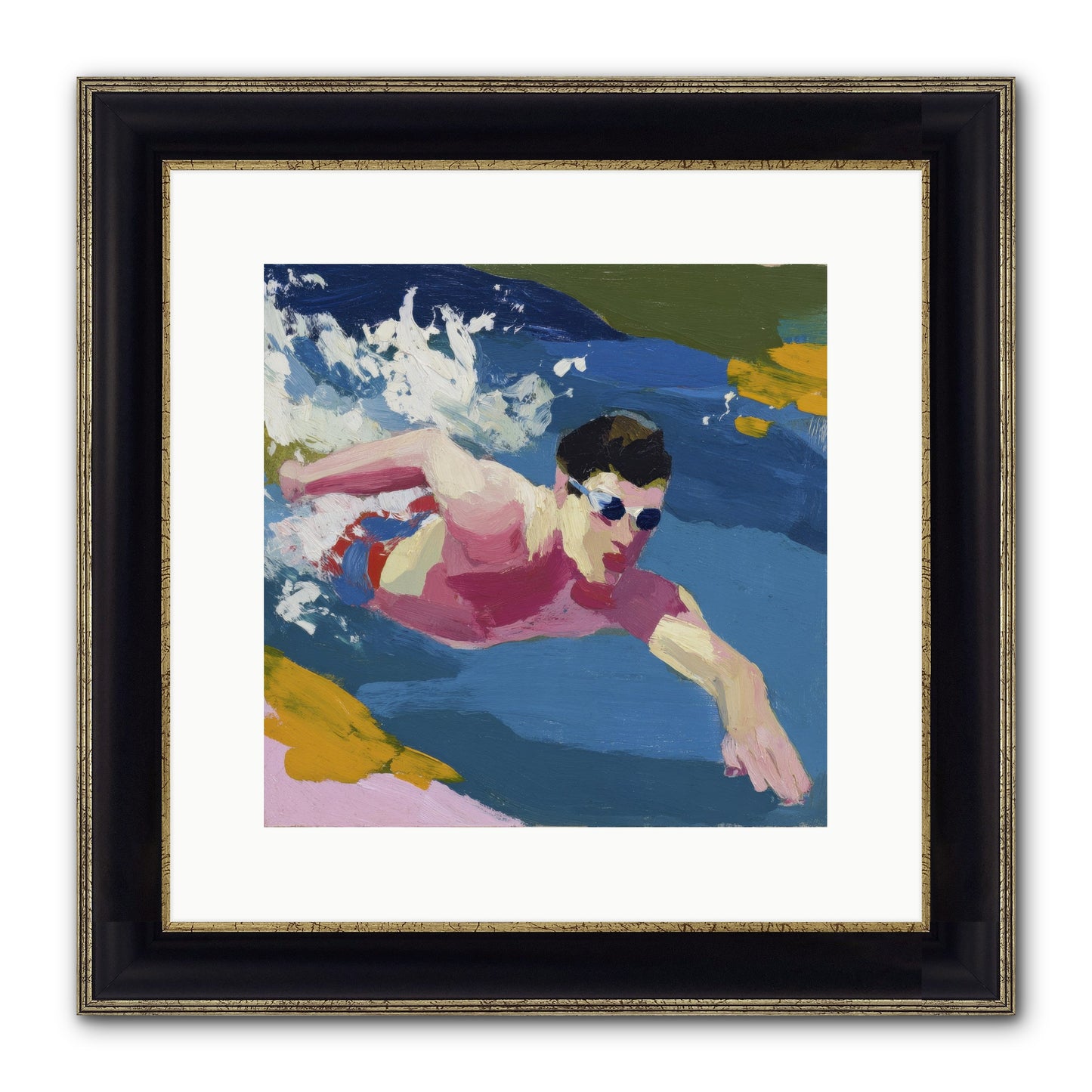 Weightless Hour Framed Print - Black & Gold 12x12