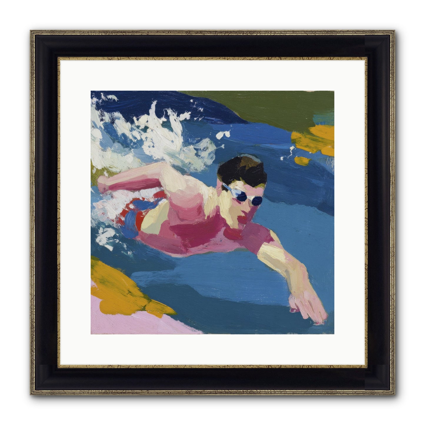 Weightless Hour Framed Print - Black & Gold 16x16