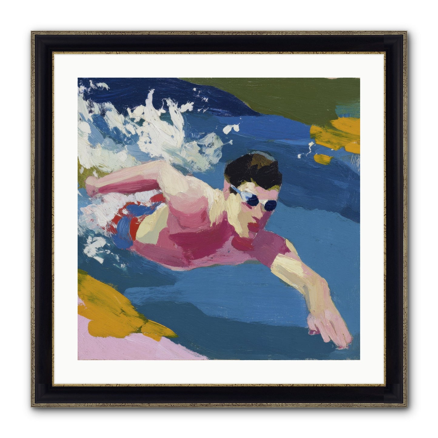 Weightless Hour Framed Print - Black & Gold 24x24