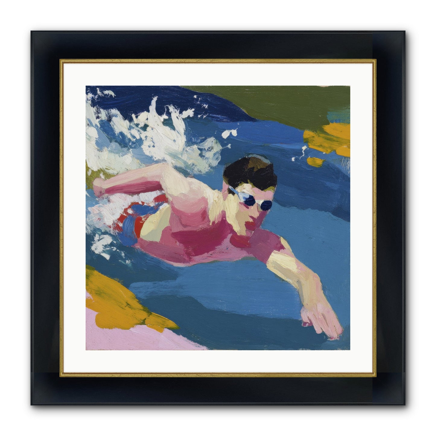 Weightless Hour Framed Print - Wide Black w/Gold 24x24
