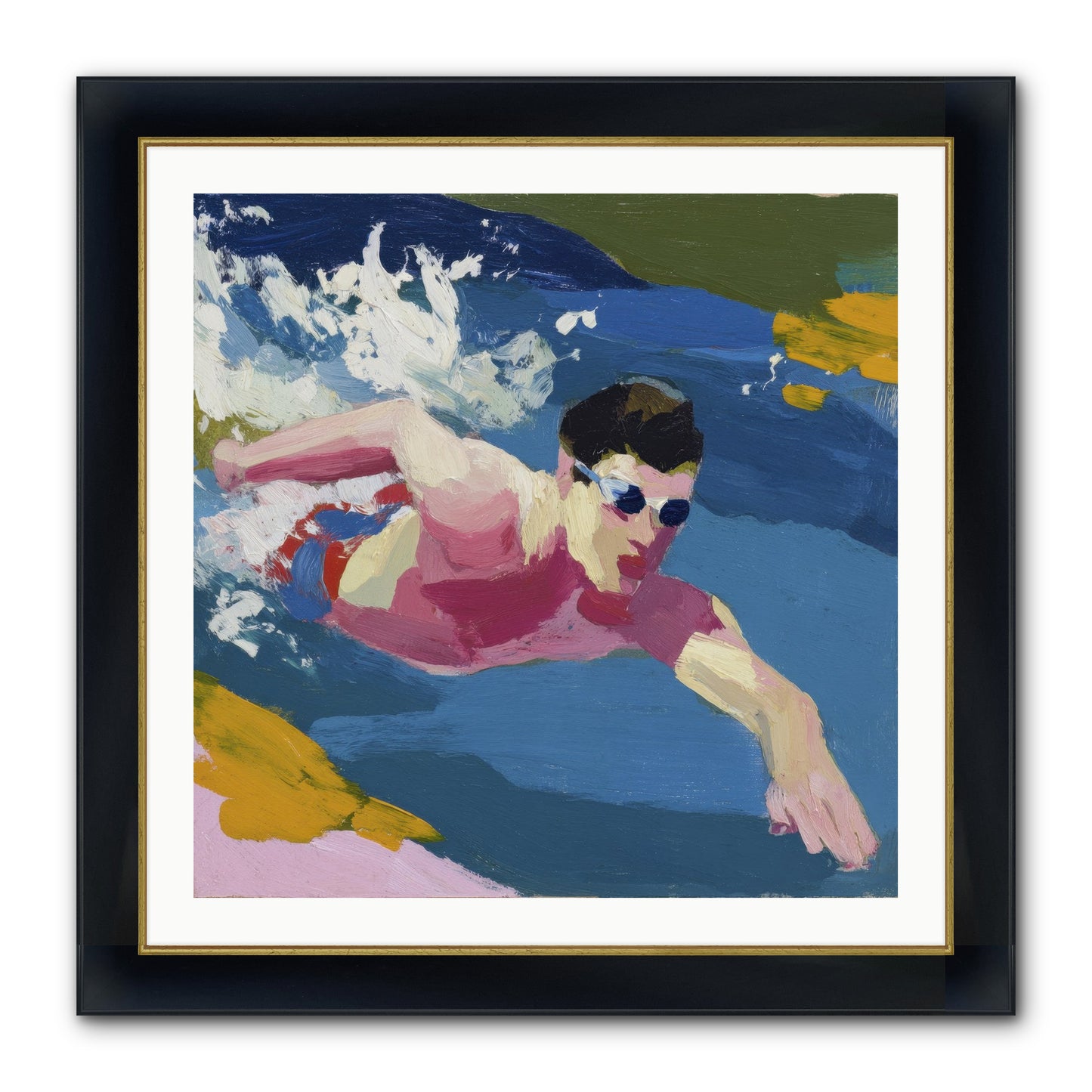 Weightless Hour Framed Print - Wide Black w/Gold 30x30