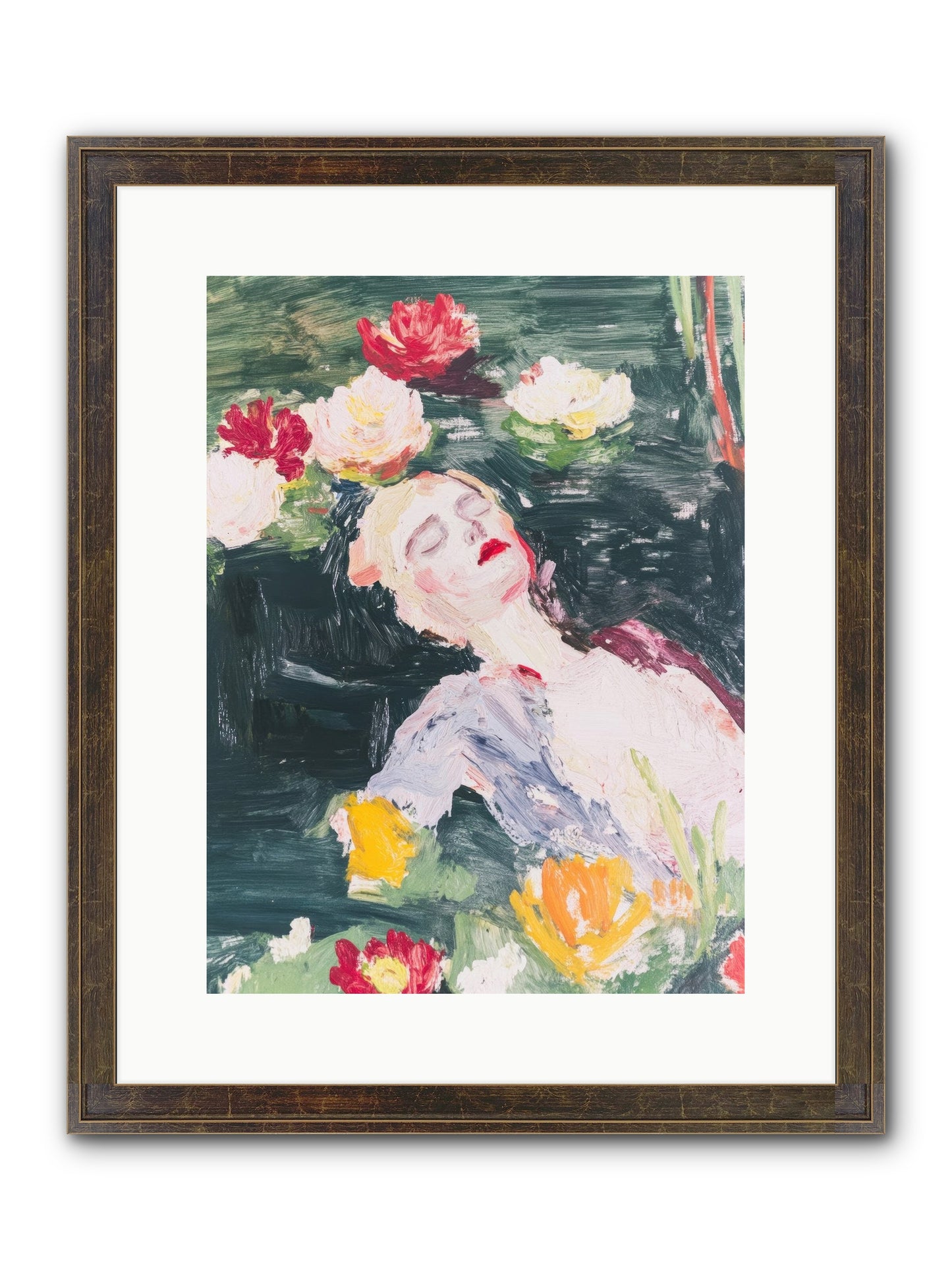 Weightless In Bloom Framed Print - Slimwoods Black/Gold 12x16