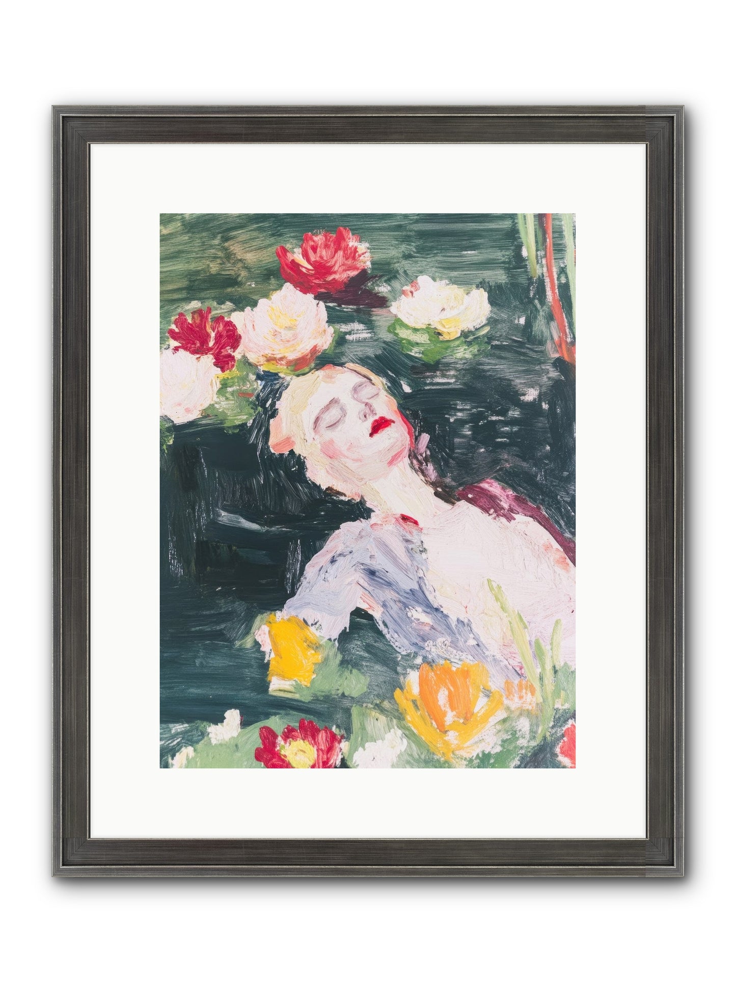 Weightless In Bloom Framed Print - Slimwoods Black/Silver 12x16