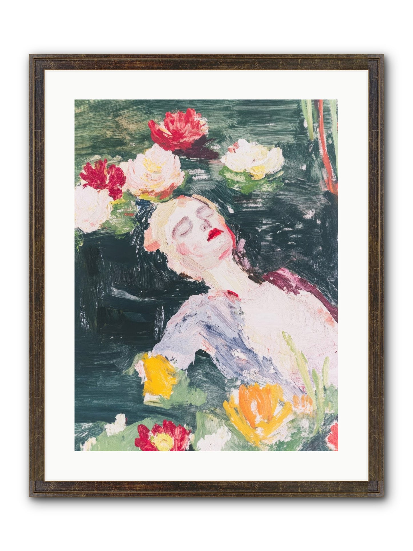 Weightless In Bloom Framed Print - Slimwoods Black/Gold 18x24