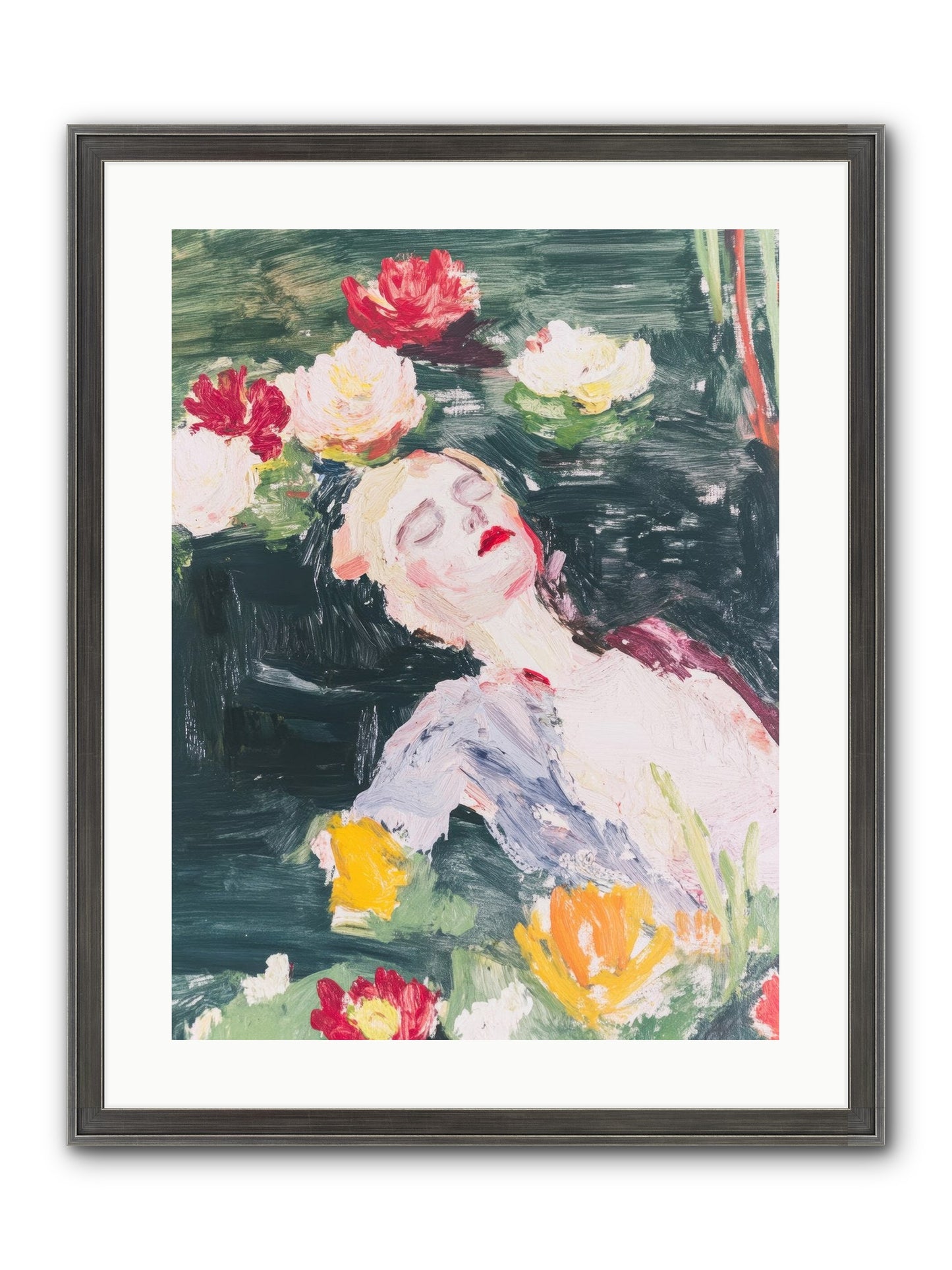 Weightless In Bloom Framed Print - Slimwoods Black/Silver 18x24