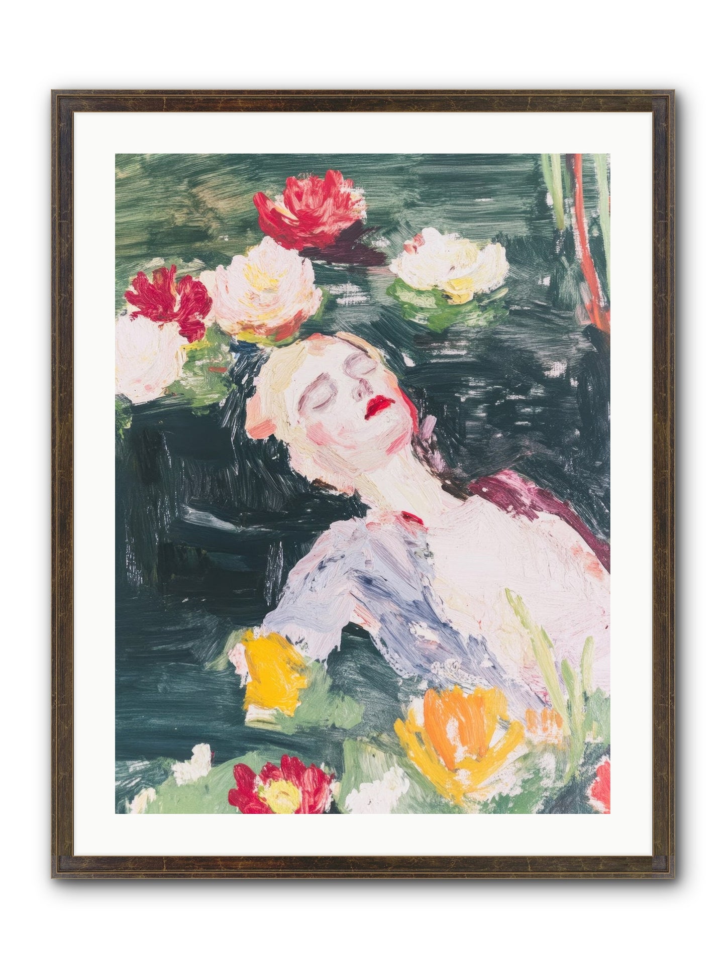 Weightless In Bloom Framed Print - Slimwoods Black/Gold 24x32