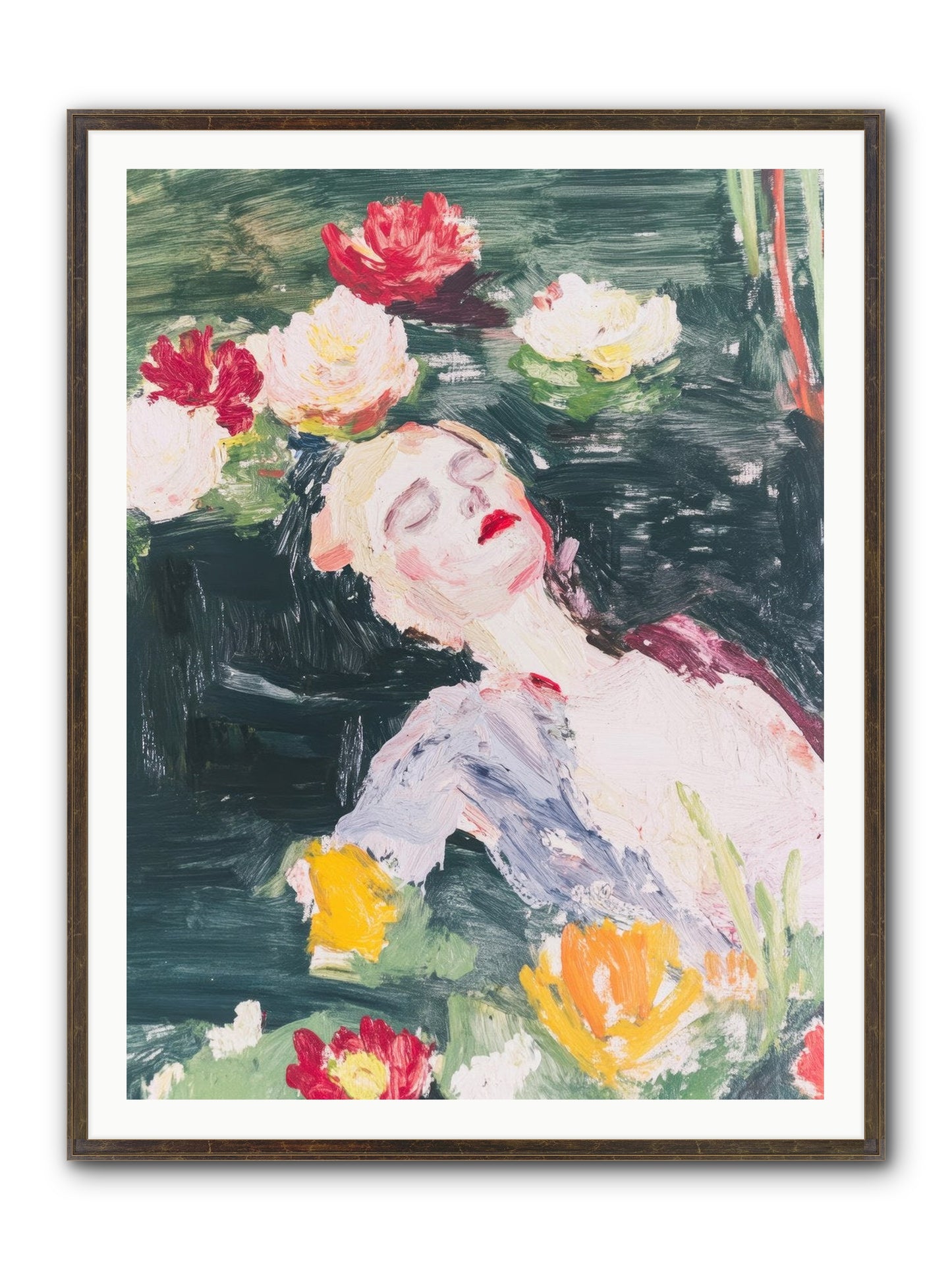 Weightless In Bloom Framed Print - Slimwoods Black/Gold 36x48