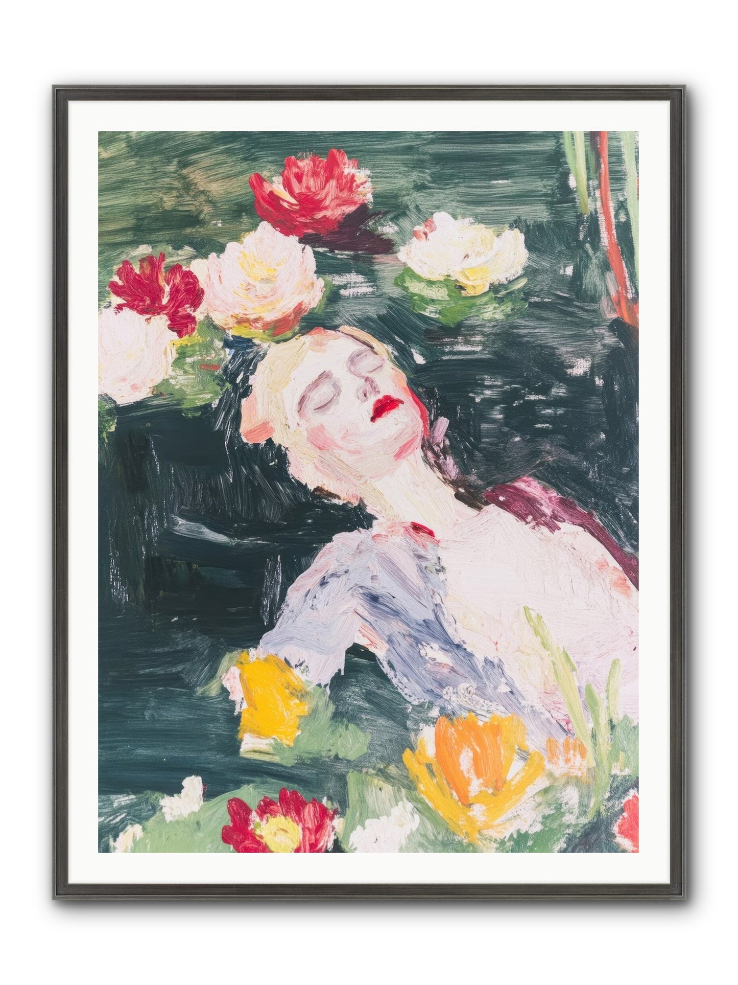 Weightless In Bloom Framed Print - Slimwoods Black/Silver 36x48