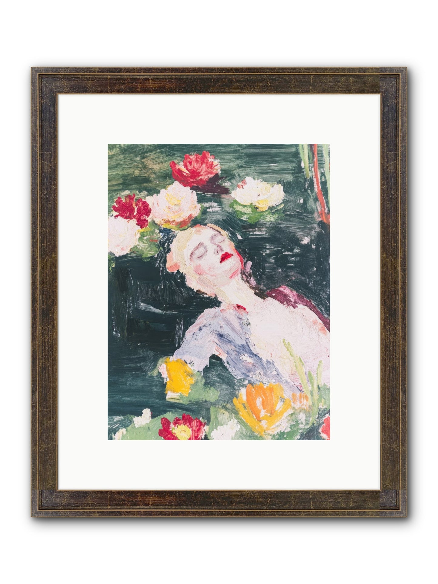 Weightless In Bloom Framed Print - Slimwoods Black/Gold 9x12