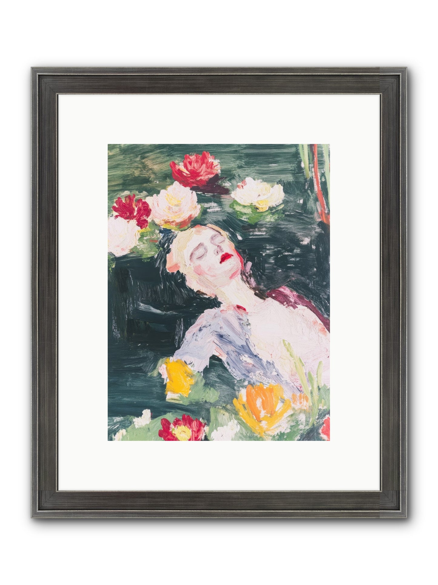 Weightless In Bloom Framed Print - Slimwoods Black/Silver 9x12