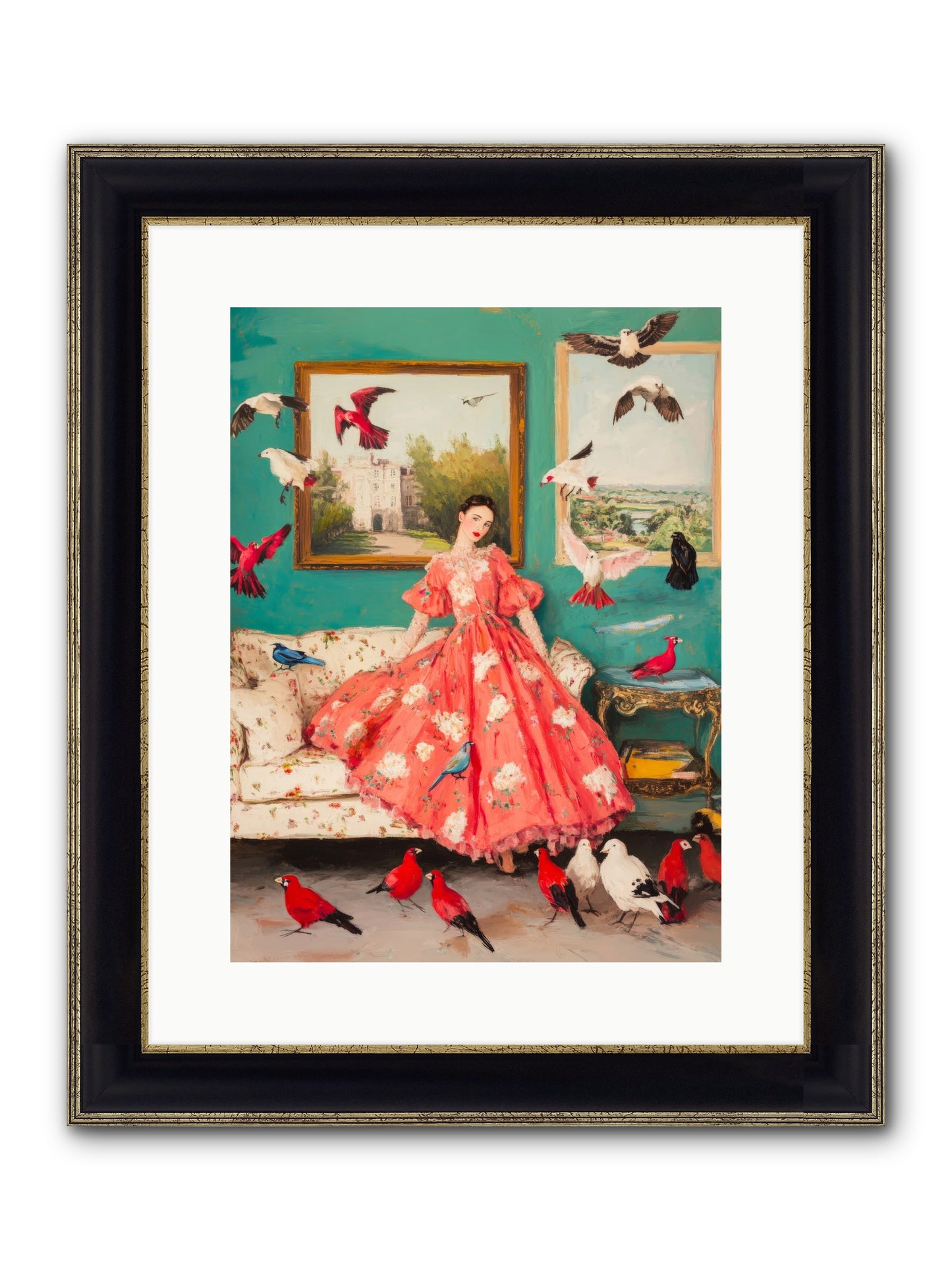 Well-Mannered Flight Framed Print - Black & Gold 12x16