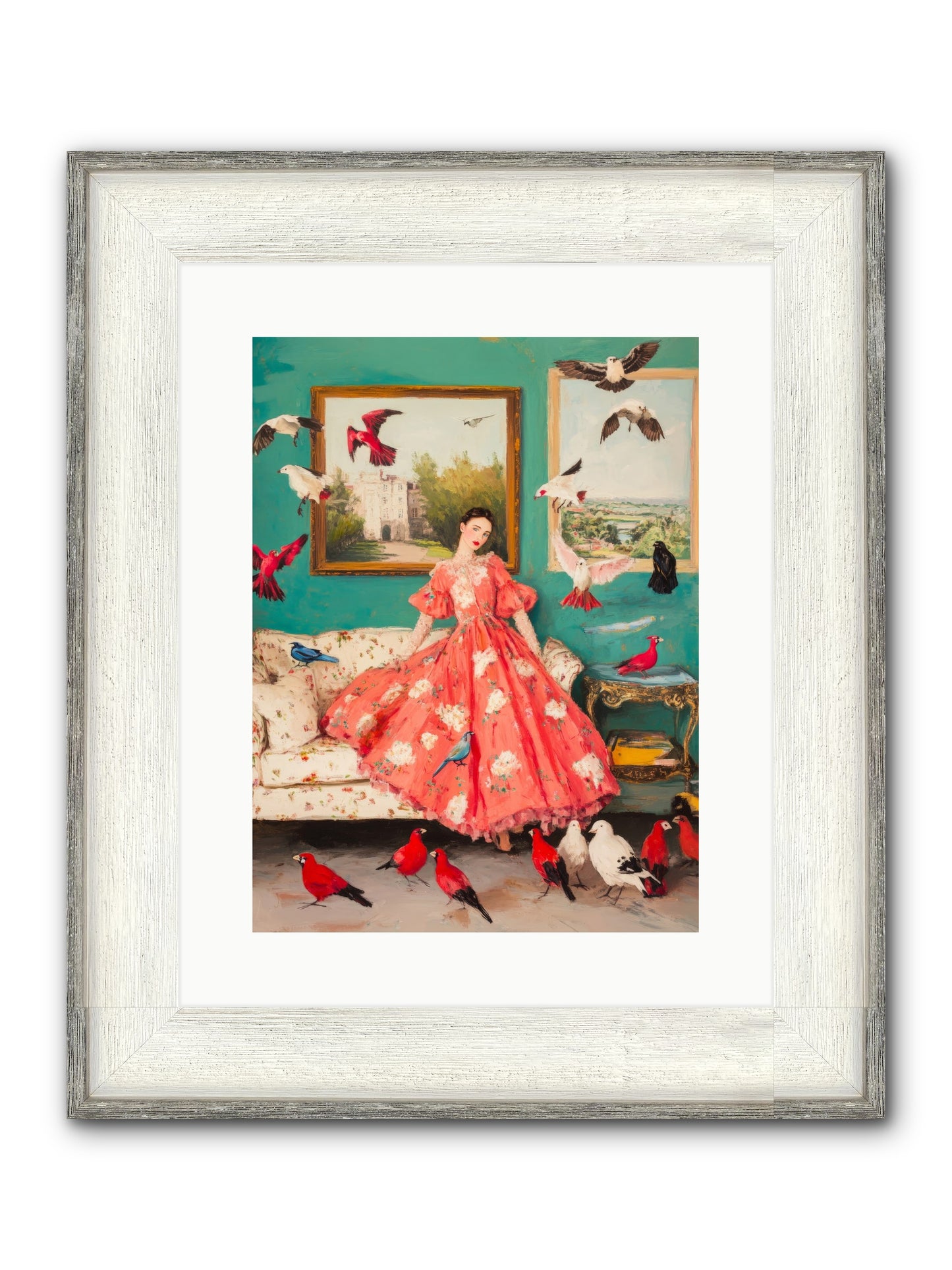Well-Mannered Flight Framed Print - Driftwood White 12x16
