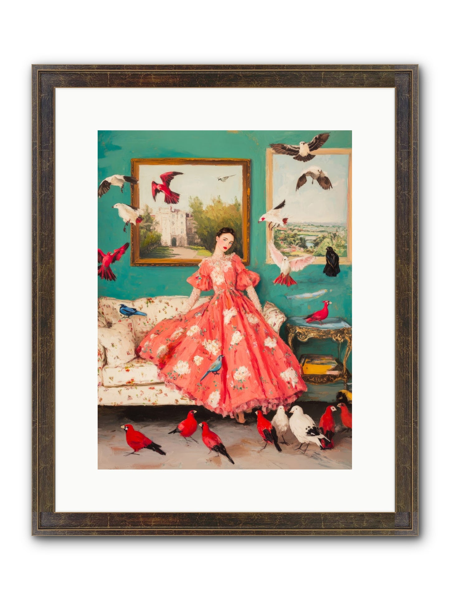 Well-Mannered Flight Framed Print - Slimwoods Black/Gold 12x16