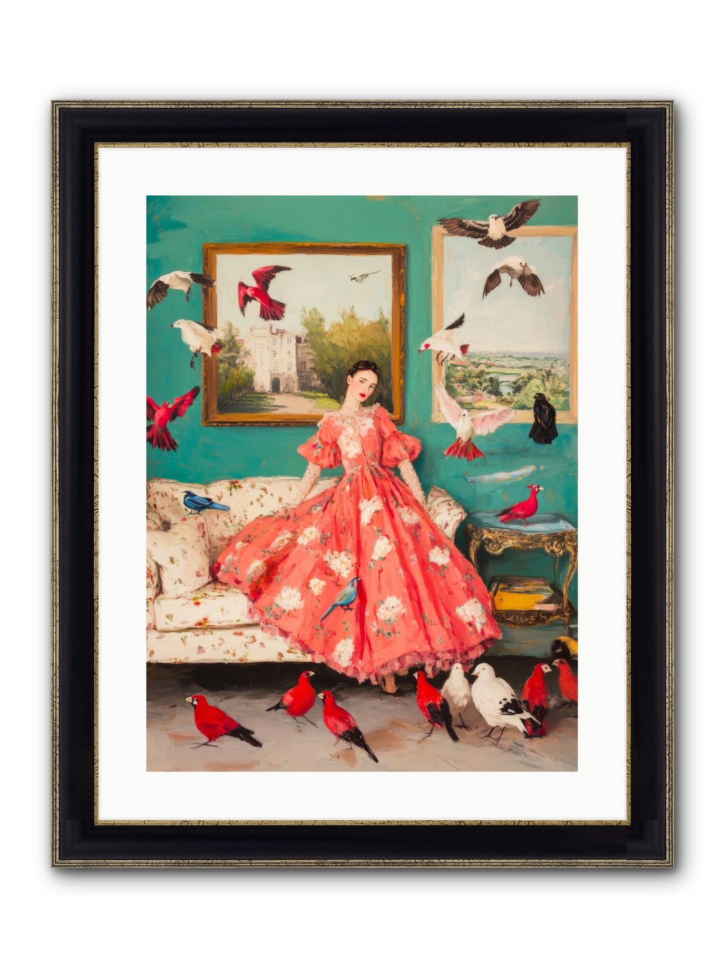 Well-Mannered Flight Framed Print - Black & Gold 18x24
