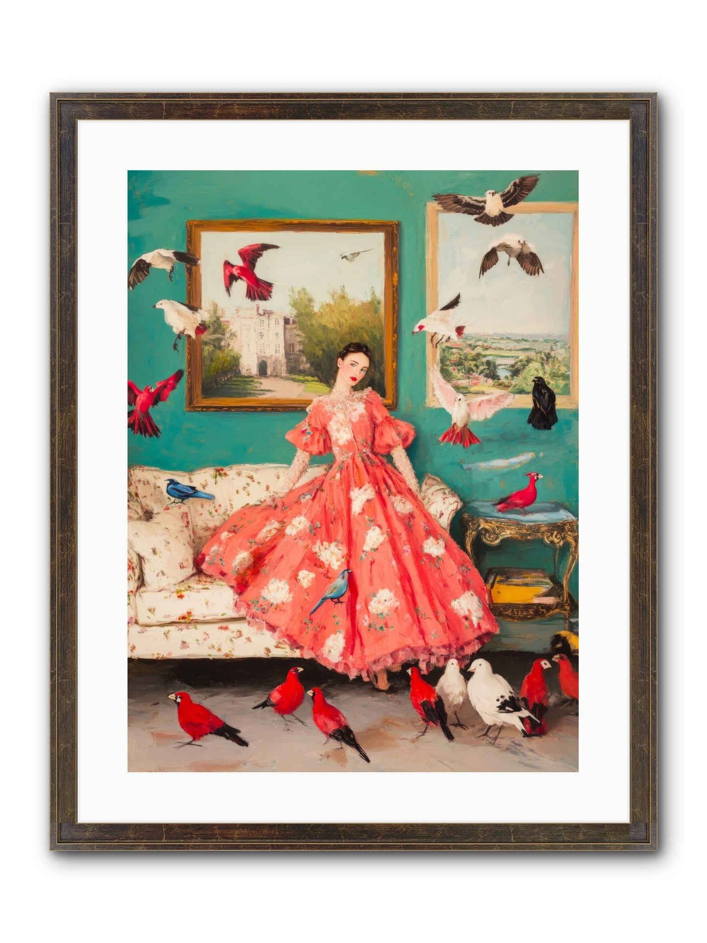 Well-Mannered Flight Framed Print - Slimwoods Black/Gold 18x24