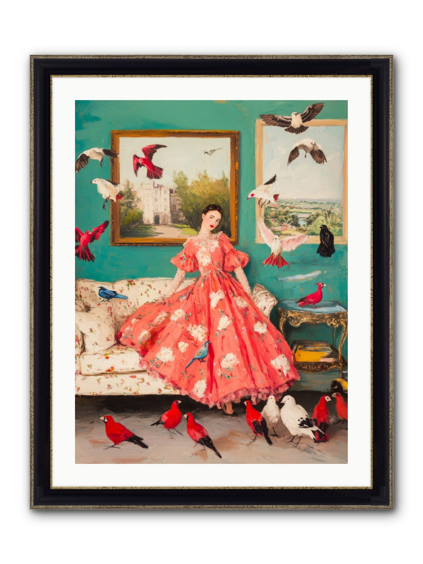 Well-Mannered Flight Framed Print - Black & Gold 24x32