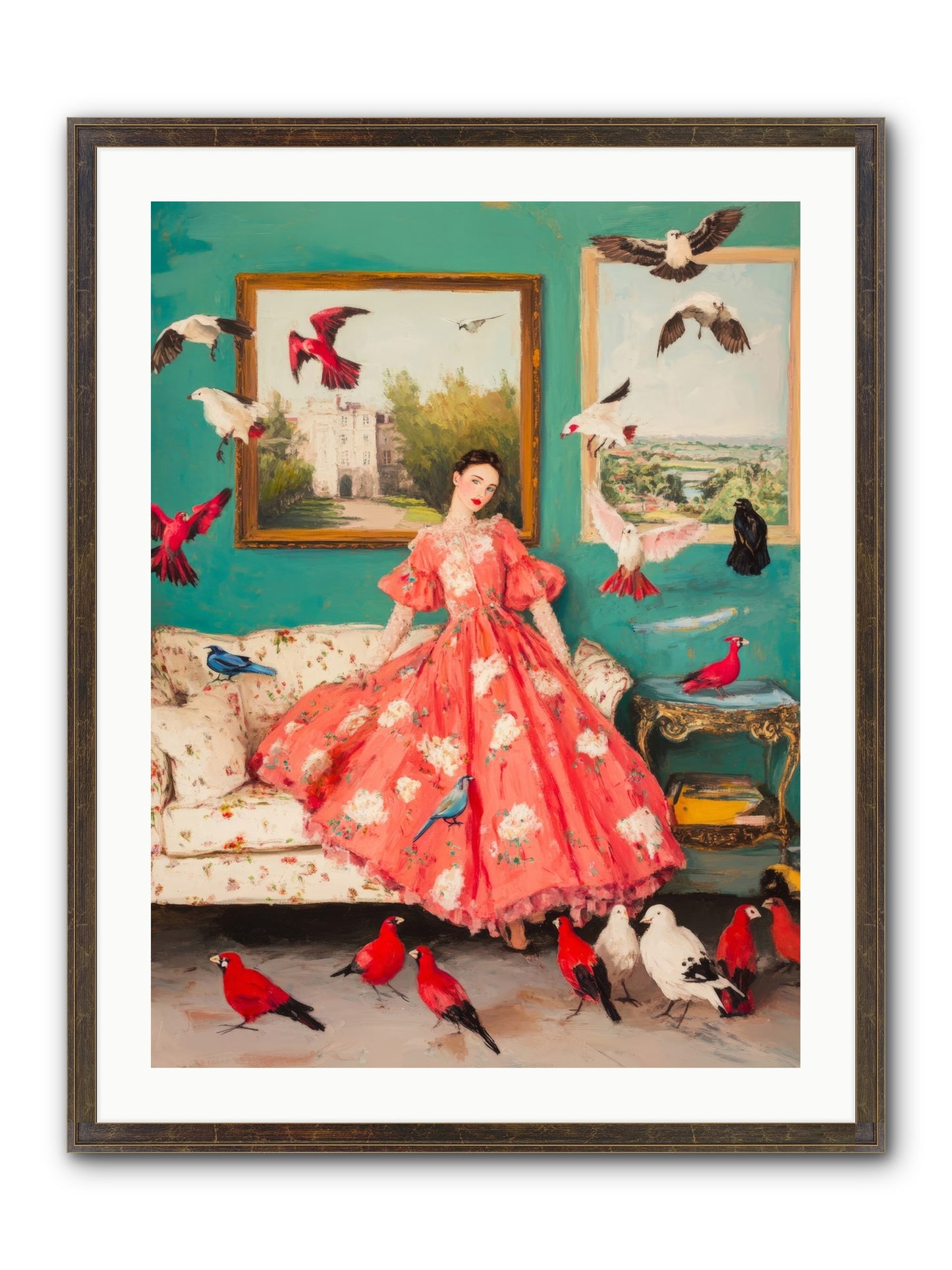 Well-Mannered Flight Framed Print - Slimwoods Black/Gold 24x32