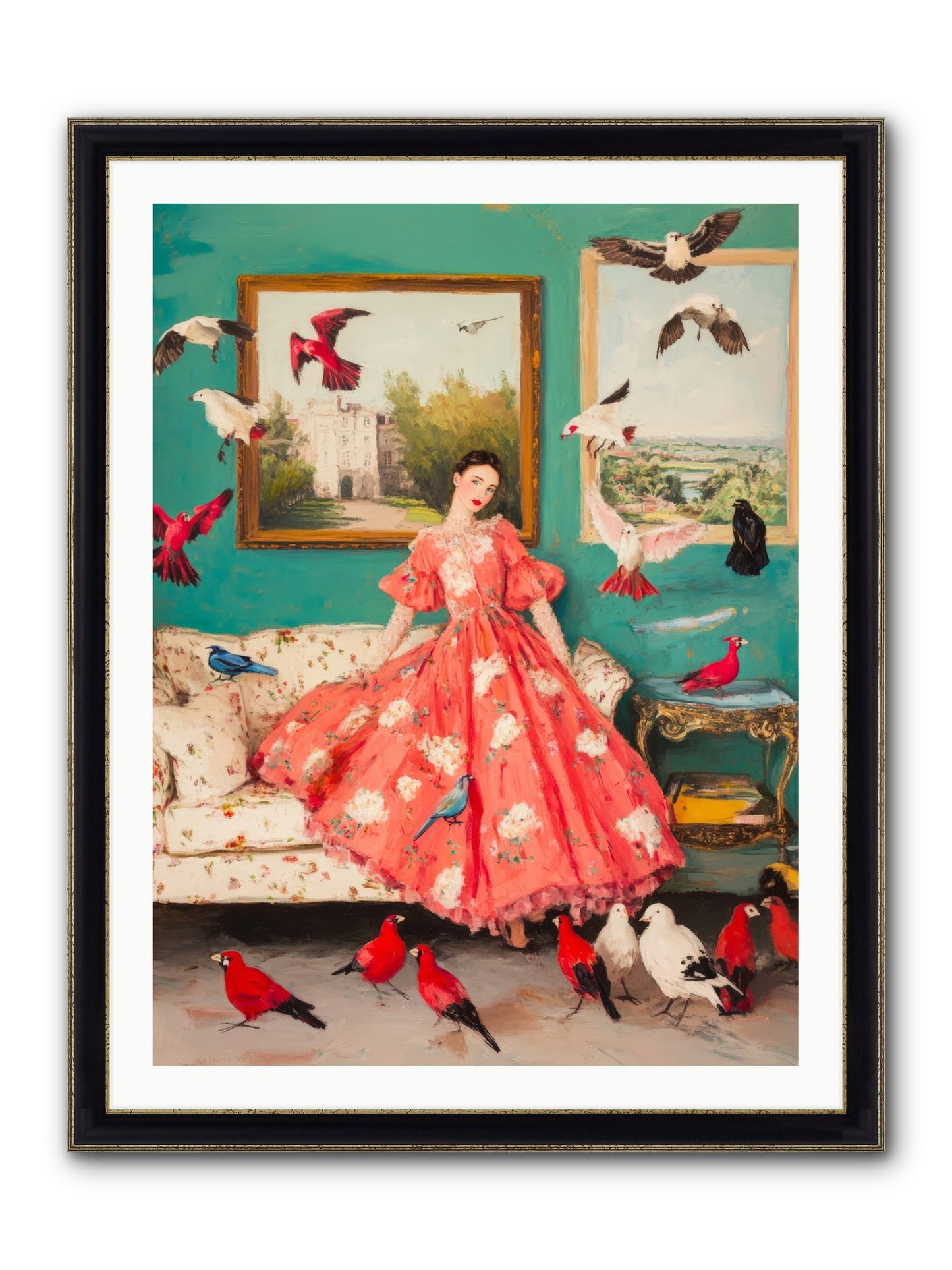 Well-Mannered Flight Framed Print - Black & Gold 30x40