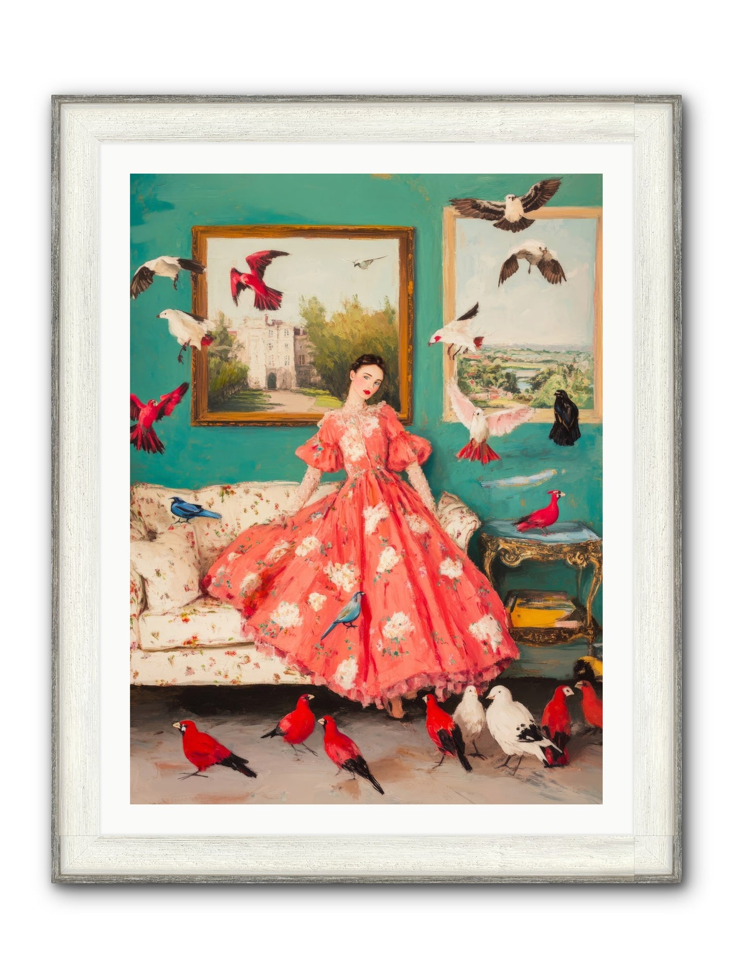 Well-Mannered Flight Framed Print - Driftwood White 30x40