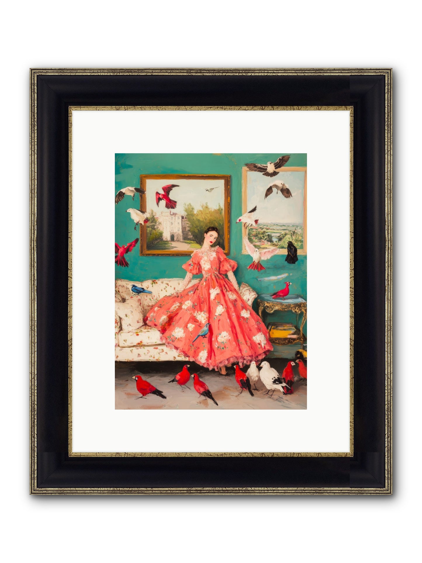 Well-Mannered Flight Framed Print - Black & Gold 9x12