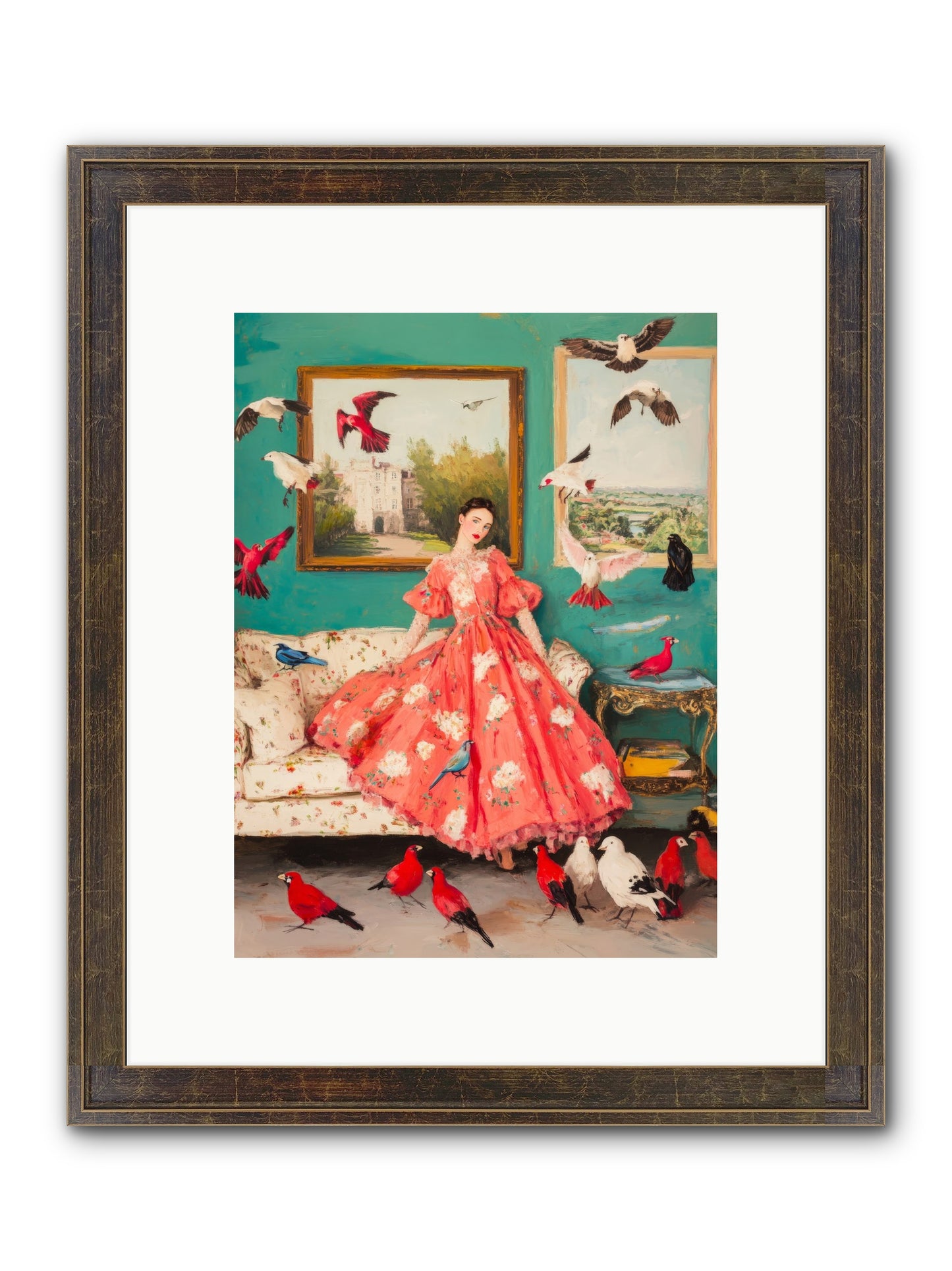Well-Mannered Flight Framed Print - Slimwoods Black/Gold 9x12
