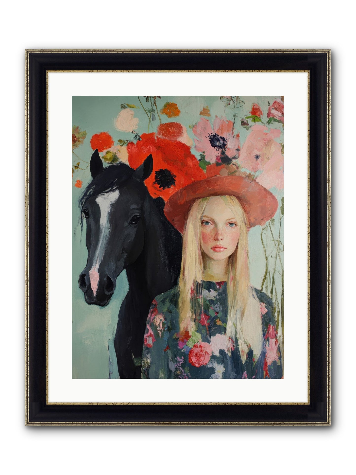 Western Muse Framed Print - Black & Gold 18x24