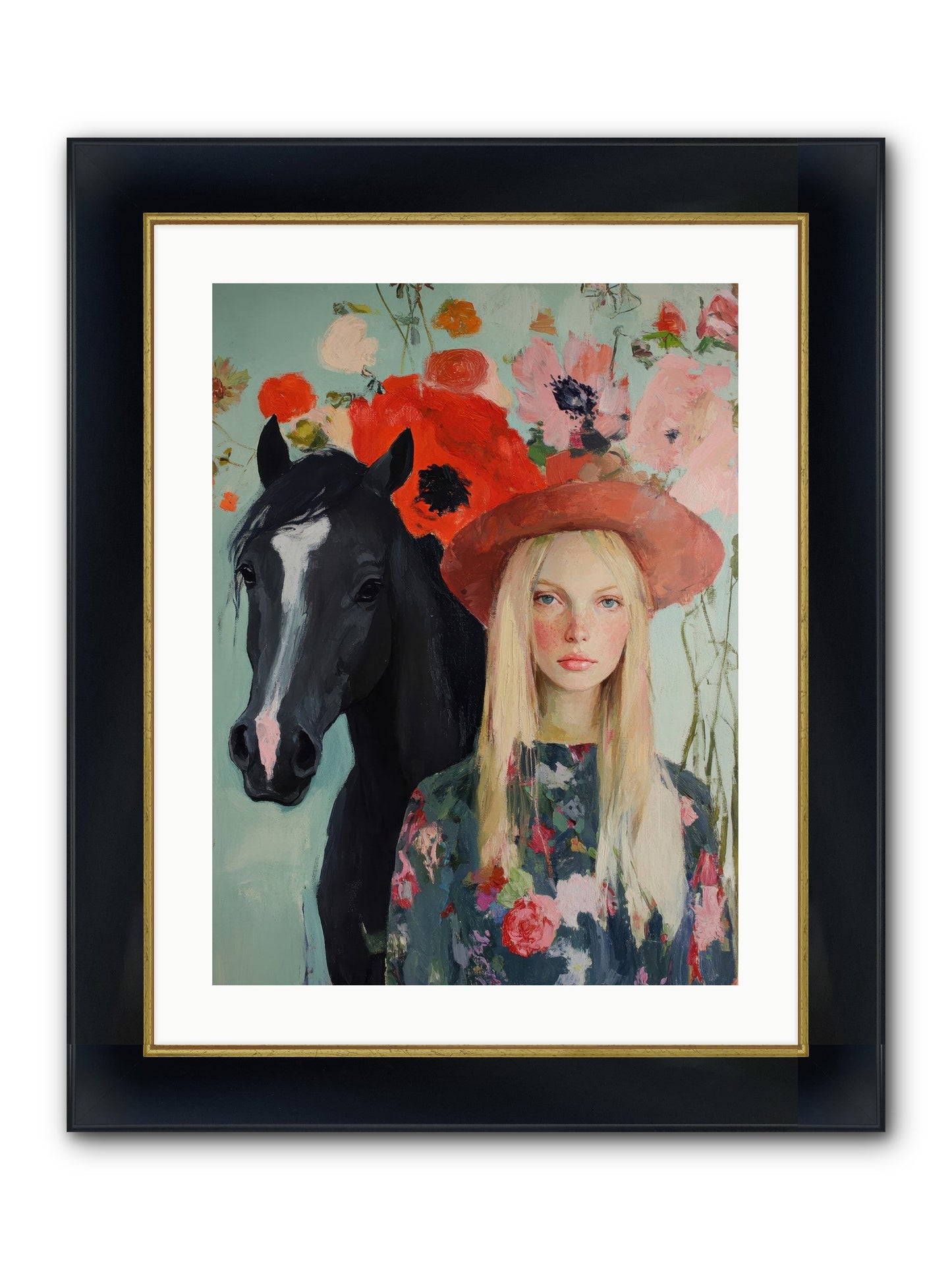 Western Muse Framed Print - Wide Black w/Gold 18x24