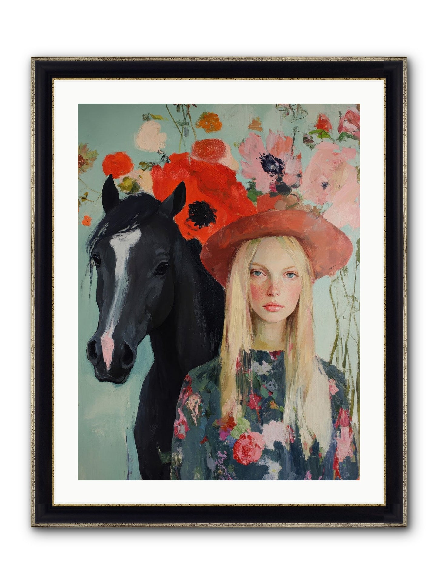 Western Muse Framed Print - Black & Gold 24x32