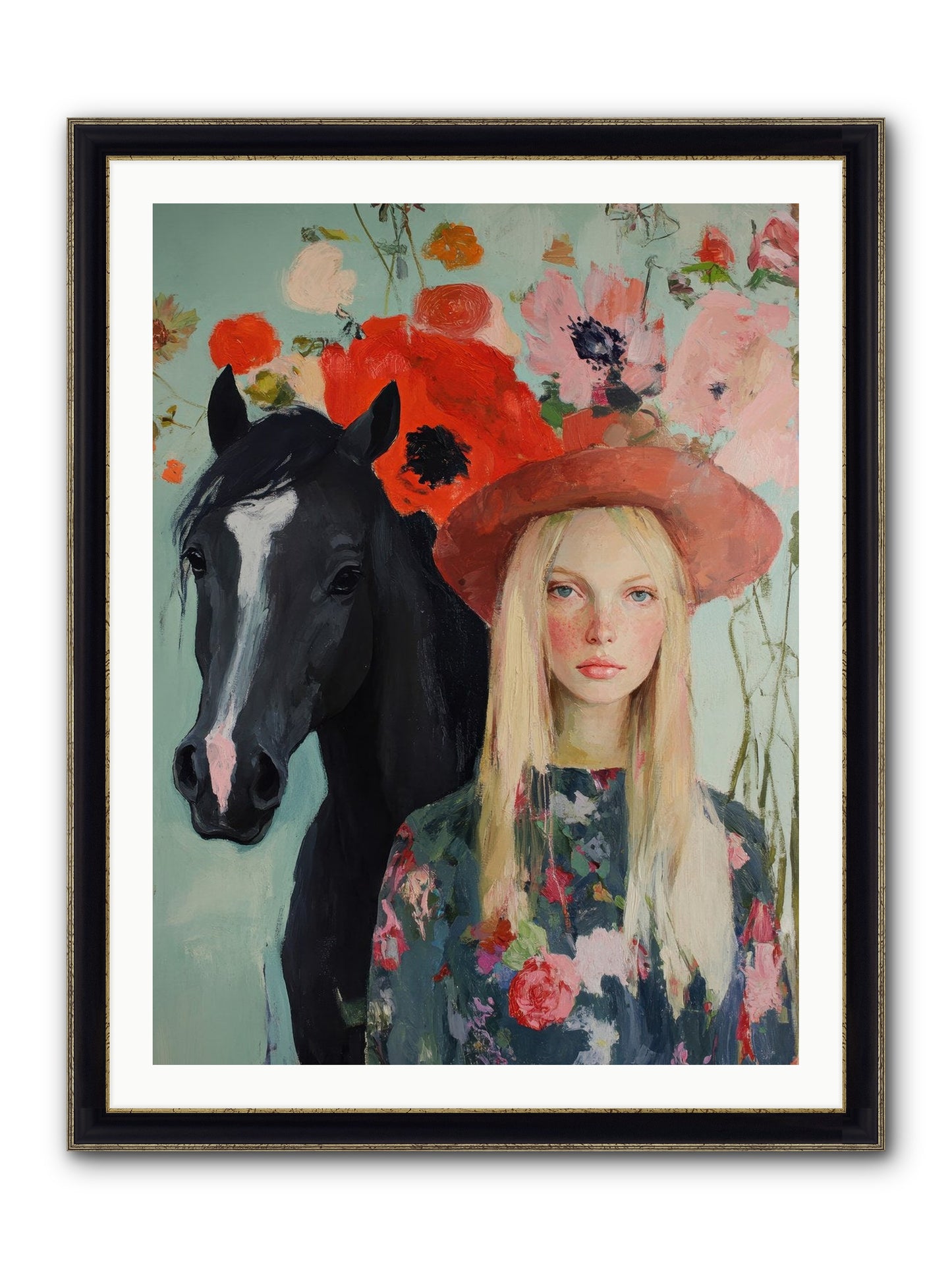 Western Muse Framed Print - Black & Gold 30x40