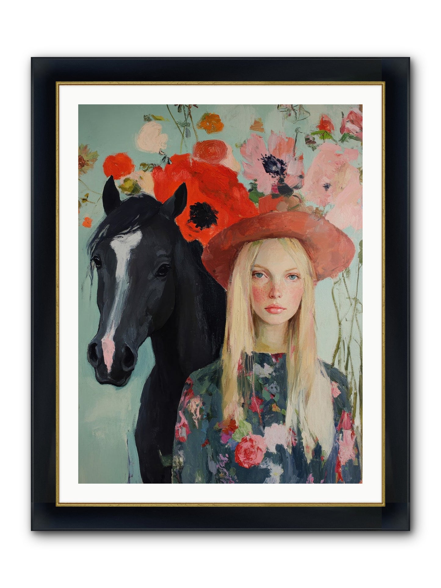 Western Muse Framed Print - Wide Black w/Gold 30x40
