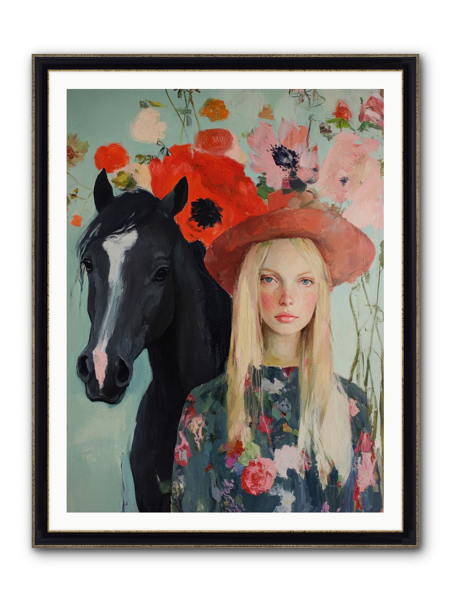Western Muse Framed Print - Black & Gold 36x48