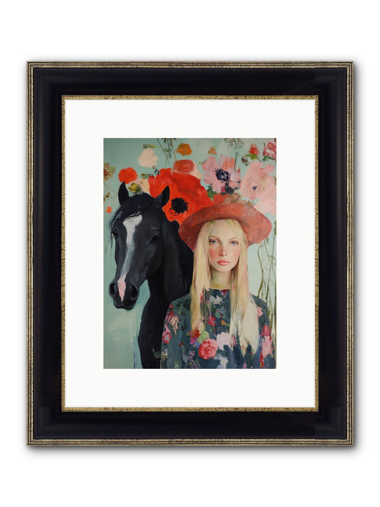 Western Muse Framed Print - Black & Gold 9x12