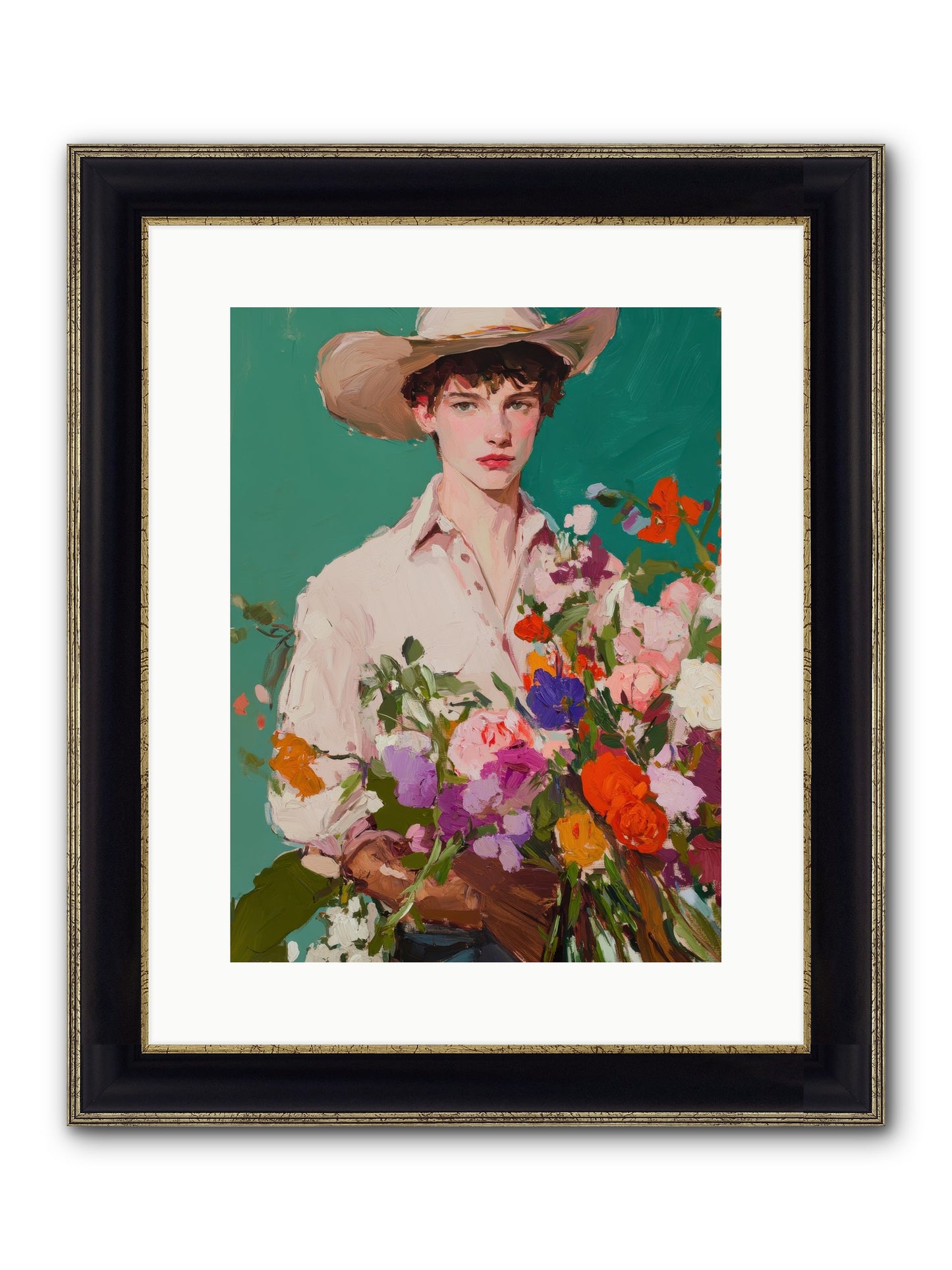 Western Oracle Framed Print - Black & Gold 12x16