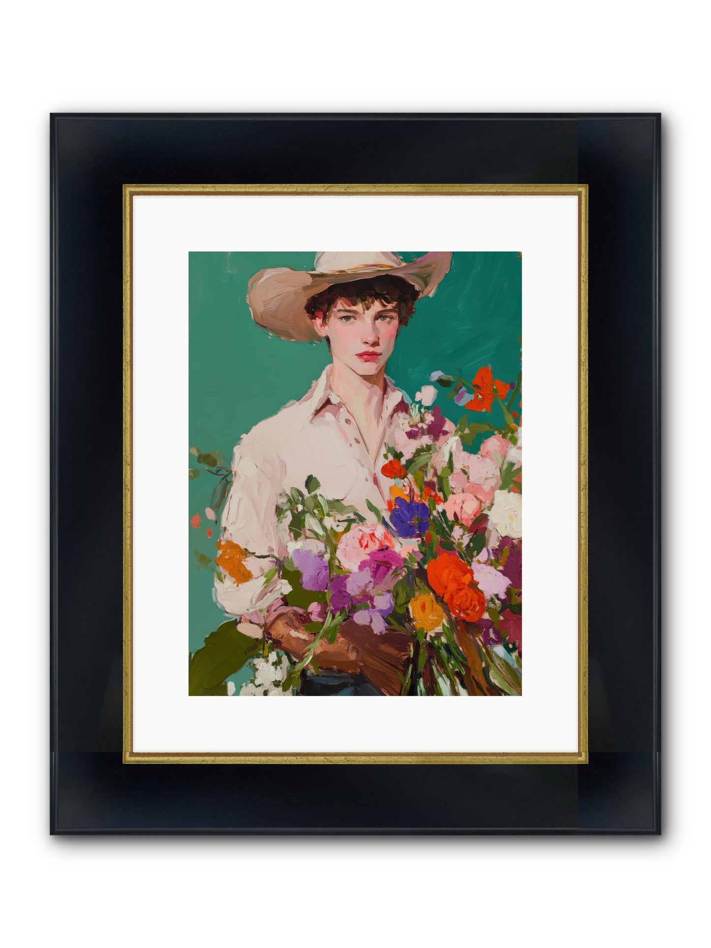 Western Oracle Framed Print - Wide Black w/Gold 12x16