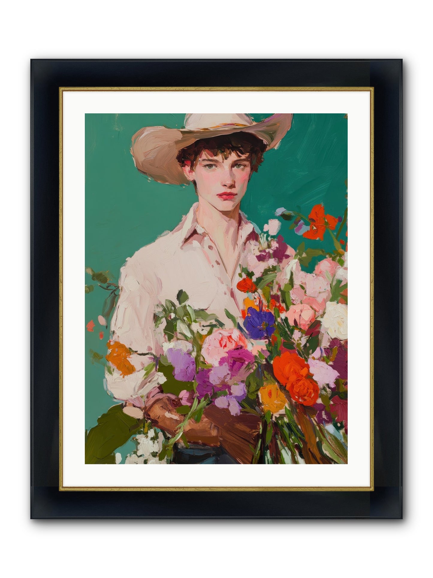 Western Oracle Framed Print - Wide Black w/Gold 24x32