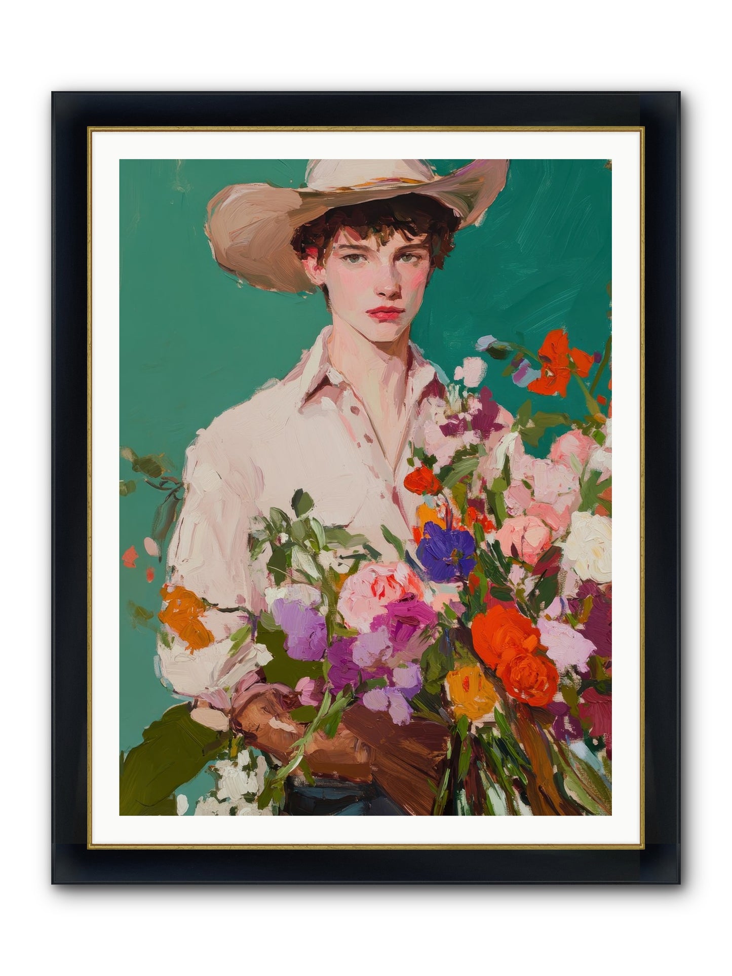 Western Oracle Framed Print - Wide Black w/Gold 36x48