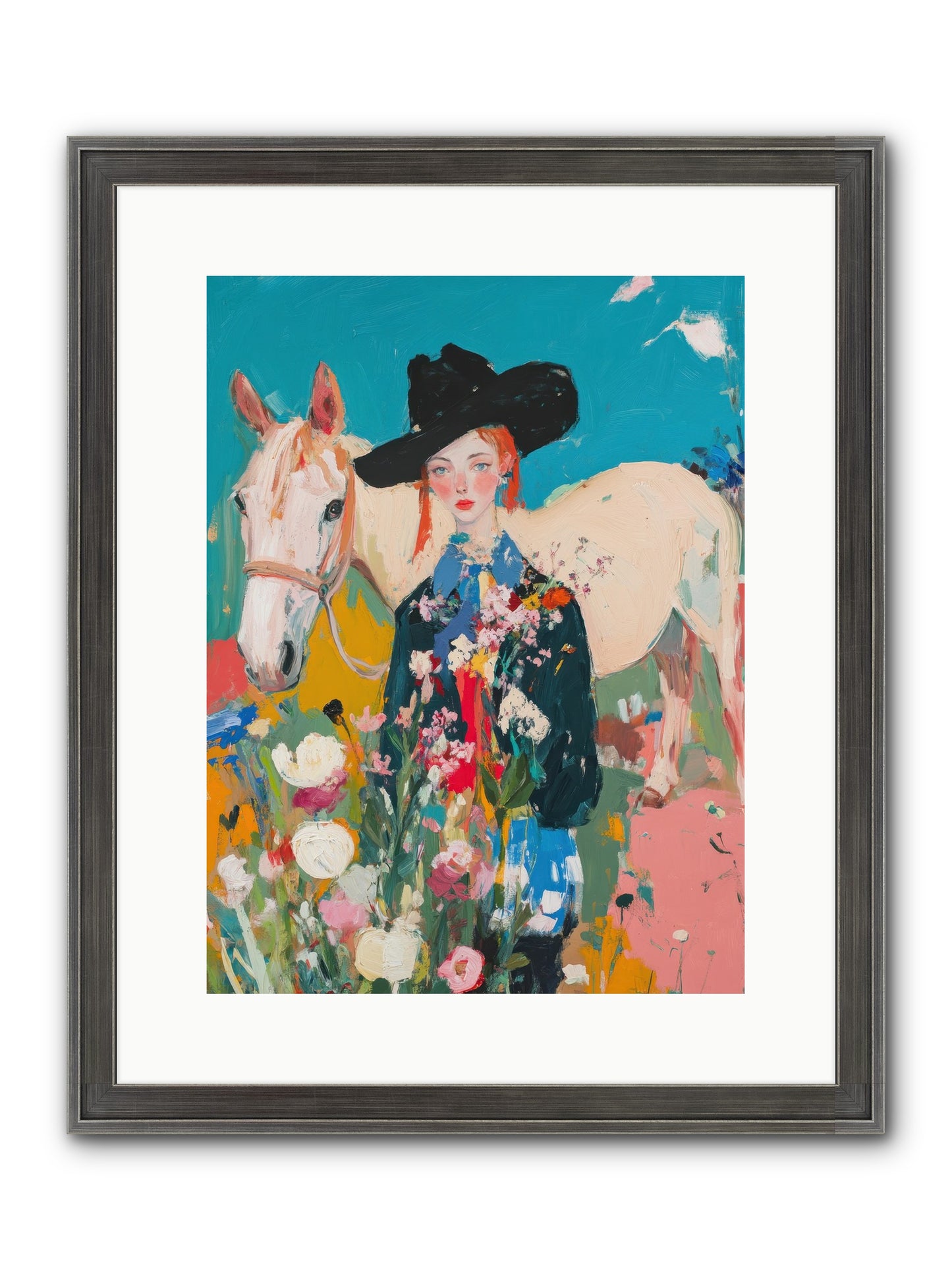 Western Tapestry Framed Print - Slimwoods Black/Silver 12x16