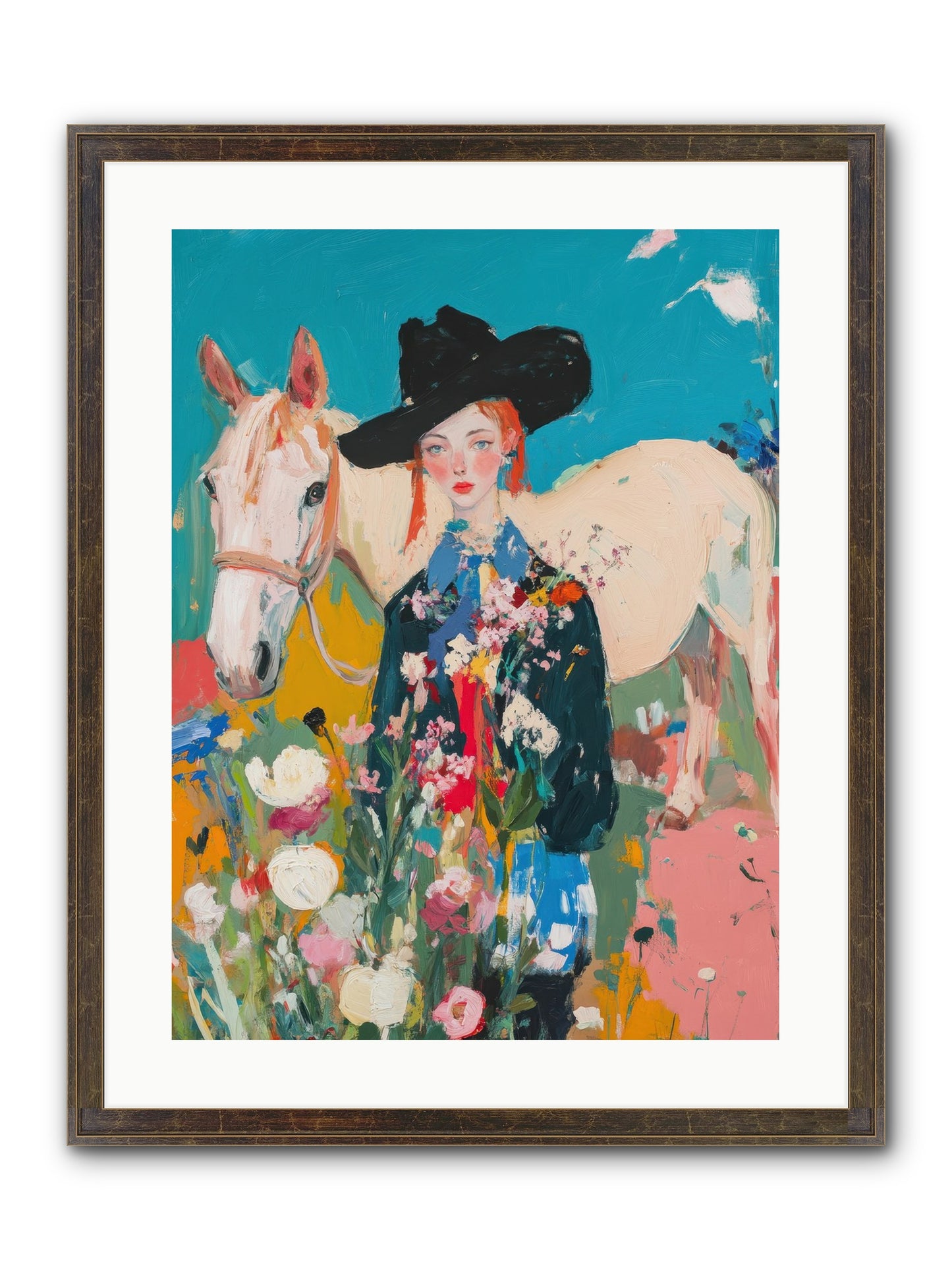 Western Tapestry Framed Print - Slimwoods Black/Gold 18x24