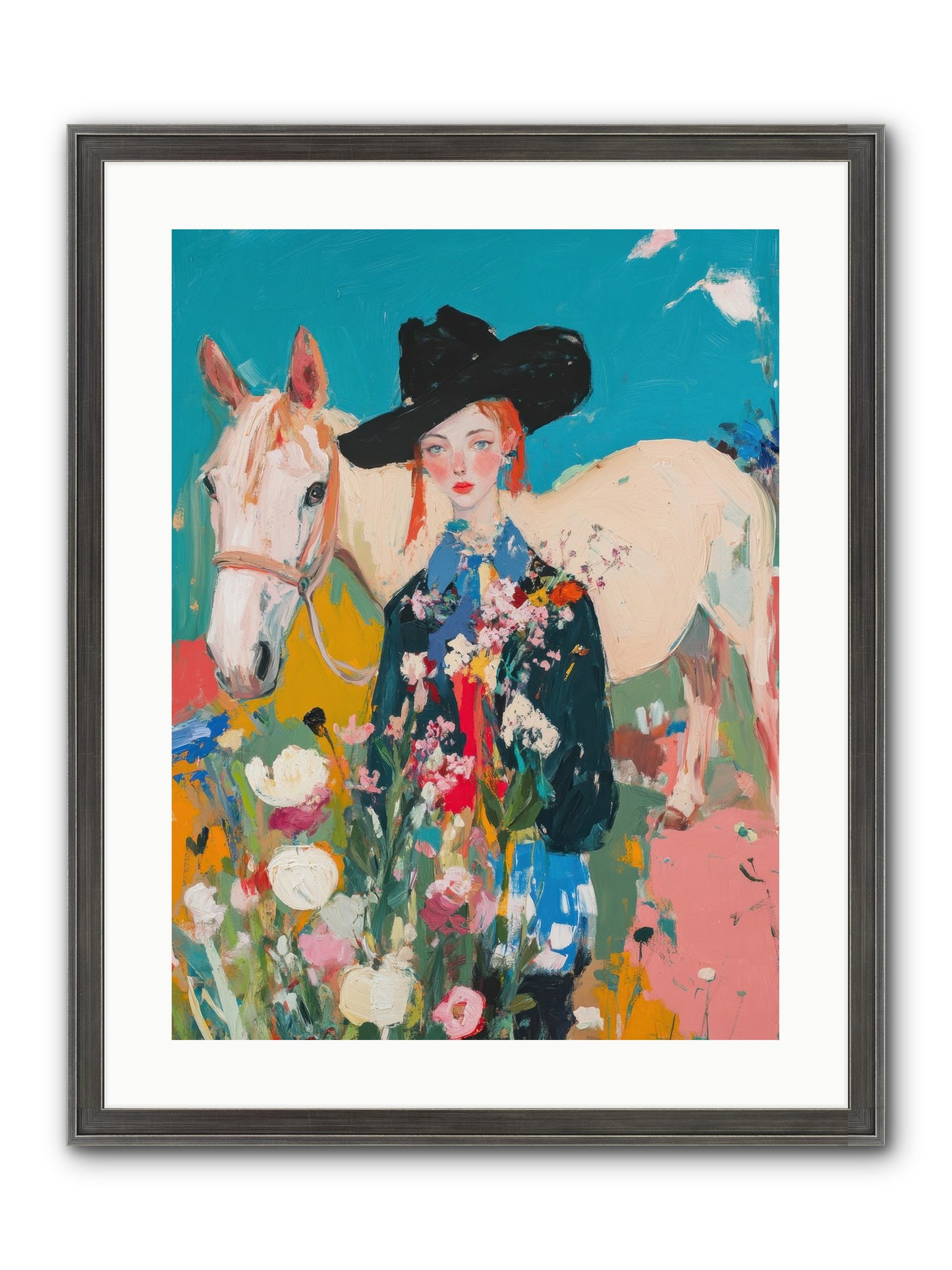 Western Tapestry Framed Print - Slimwoods Black/Silver 18x24