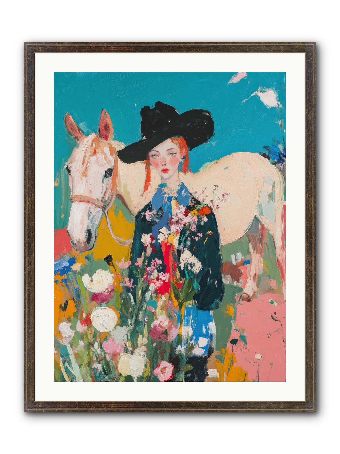 Western Tapestry Framed Print - Slimwoods Black/Gold 24x32
