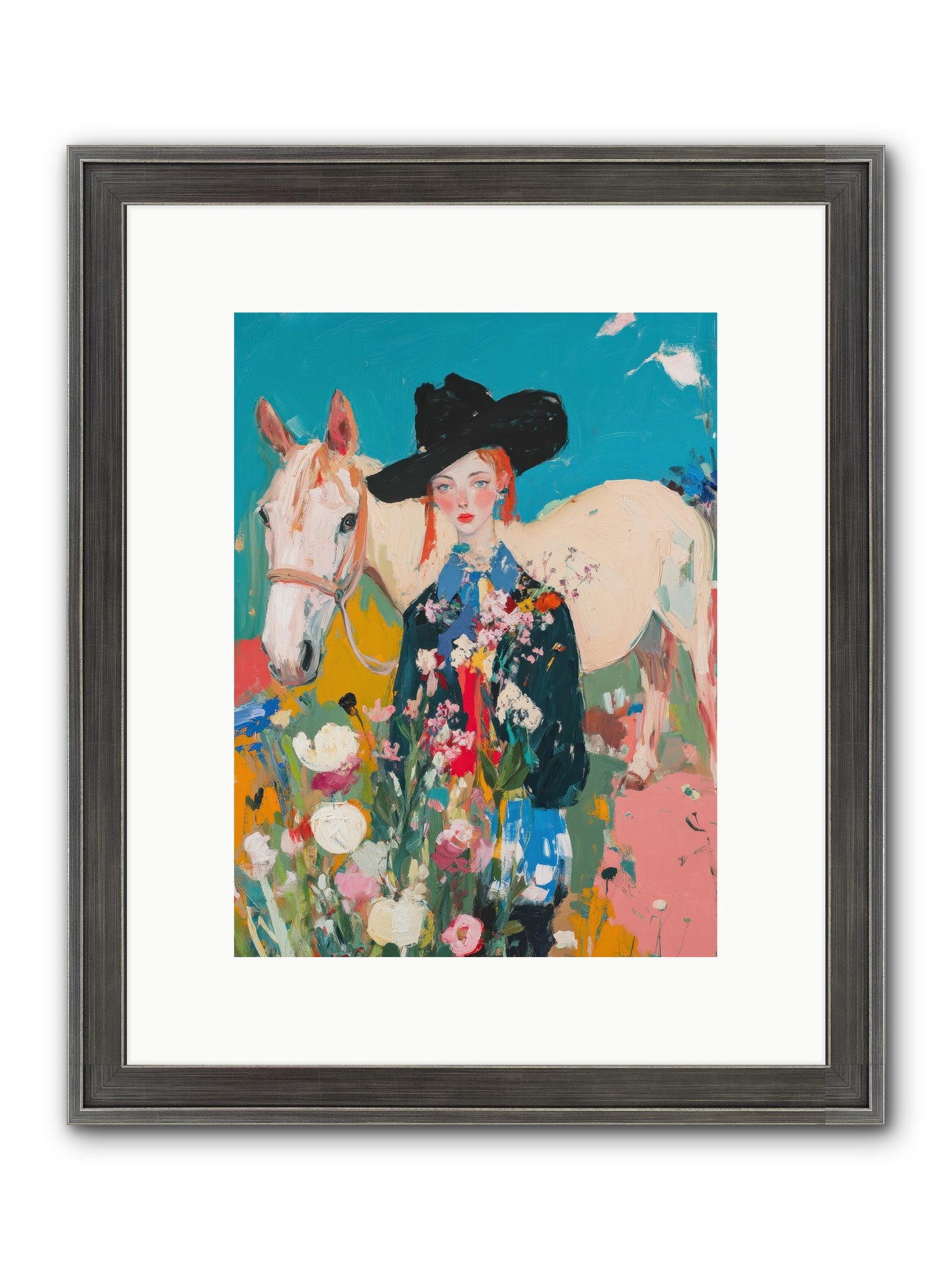 Western Tapestry Framed Print - Slimwoods Black/Silver 9x12