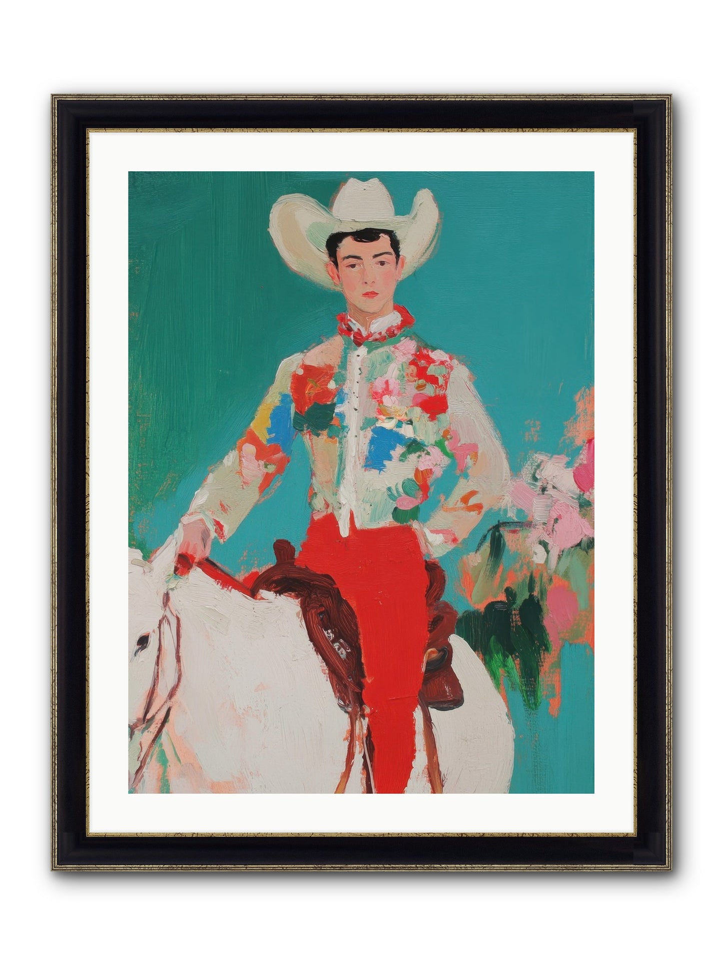 Westward Wanderer Framed Print - Black & Gold 24x32