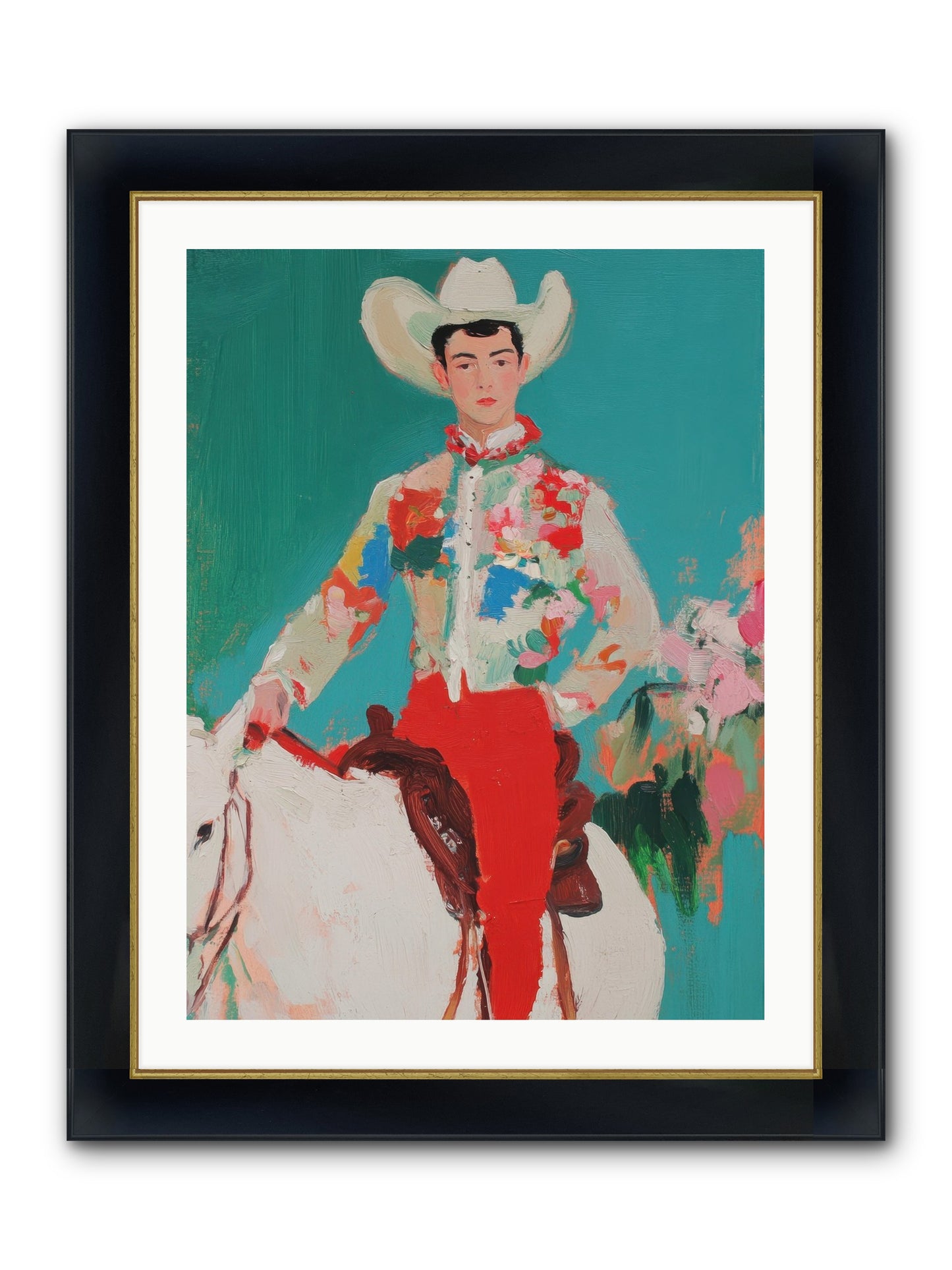 Westward Wanderer Framed Print - Wide Black w/Gold 24x32