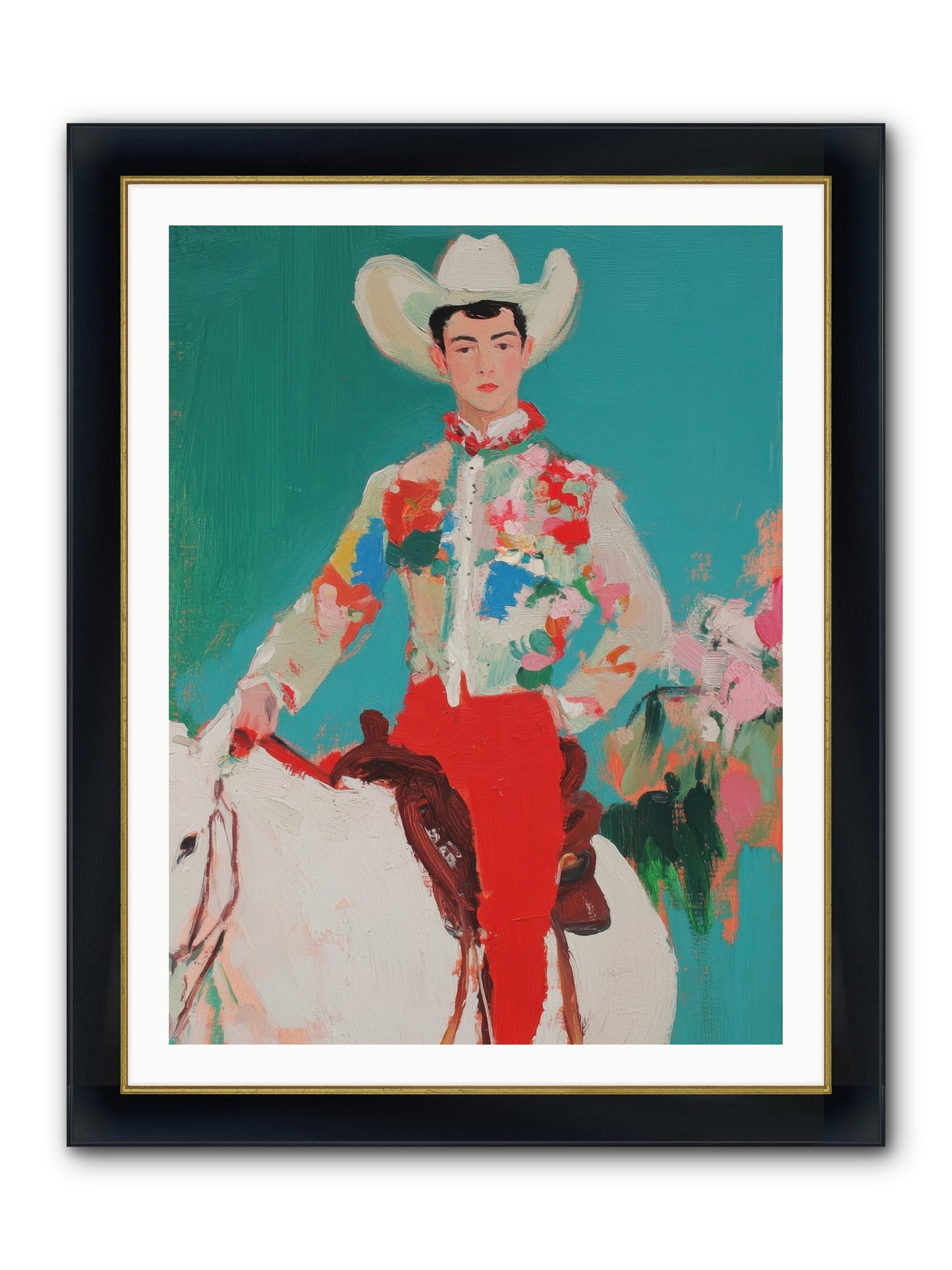 Westward Wanderer Framed Print - Wide Black w/Gold 30x40