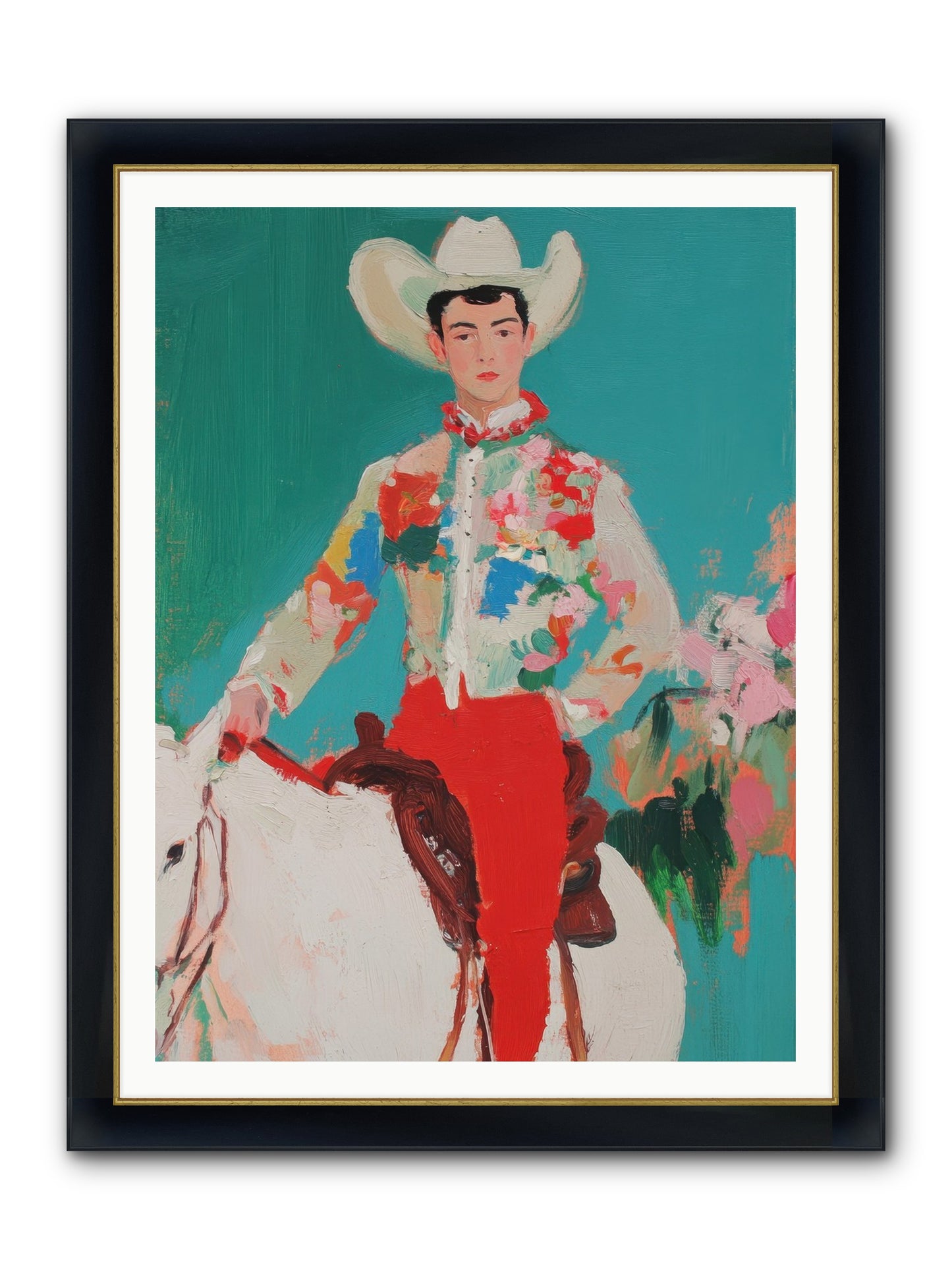 Westward Wanderer Framed Print - Wide Black w/Gold 36x48